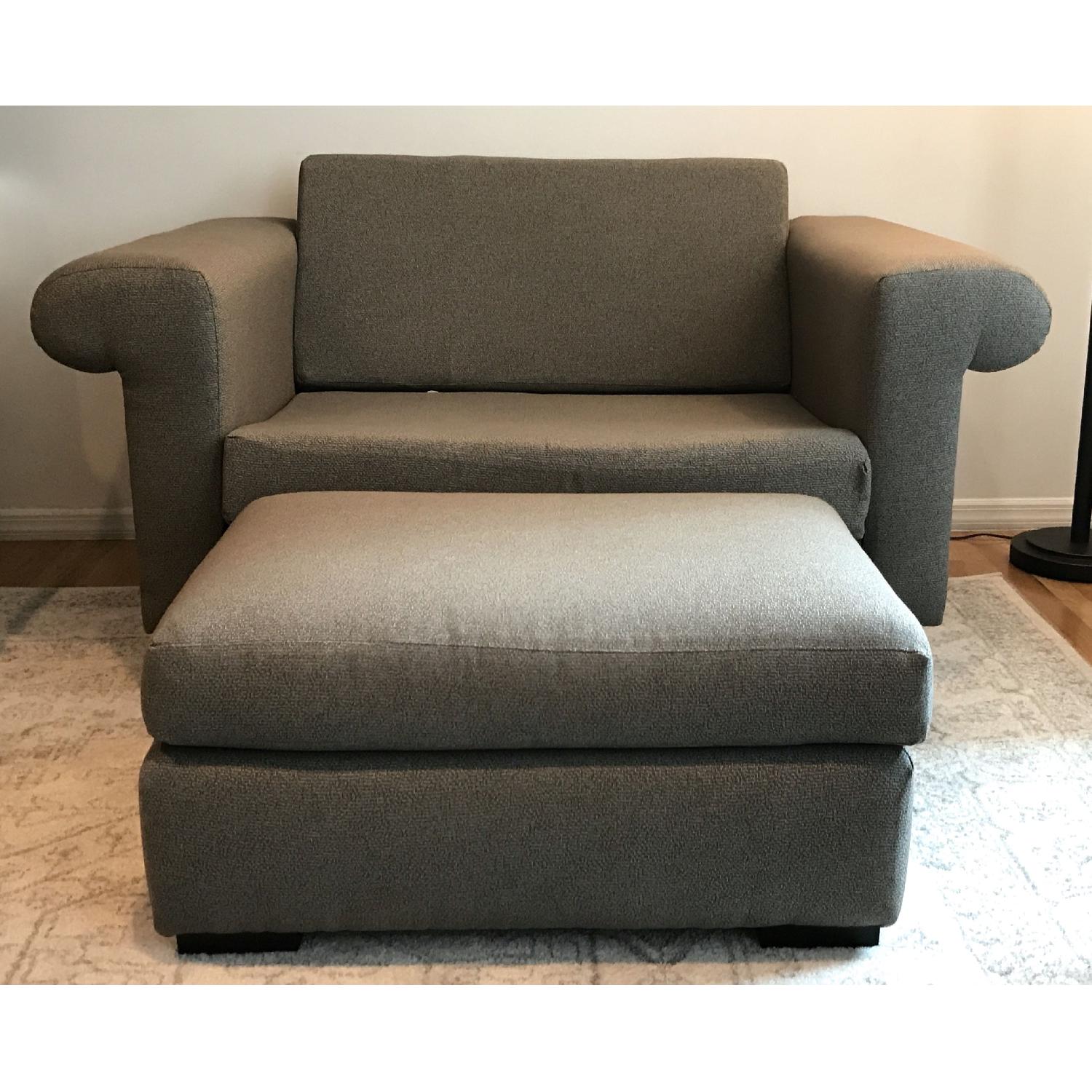 Gray Chair and a Half & Ottoman - image-2