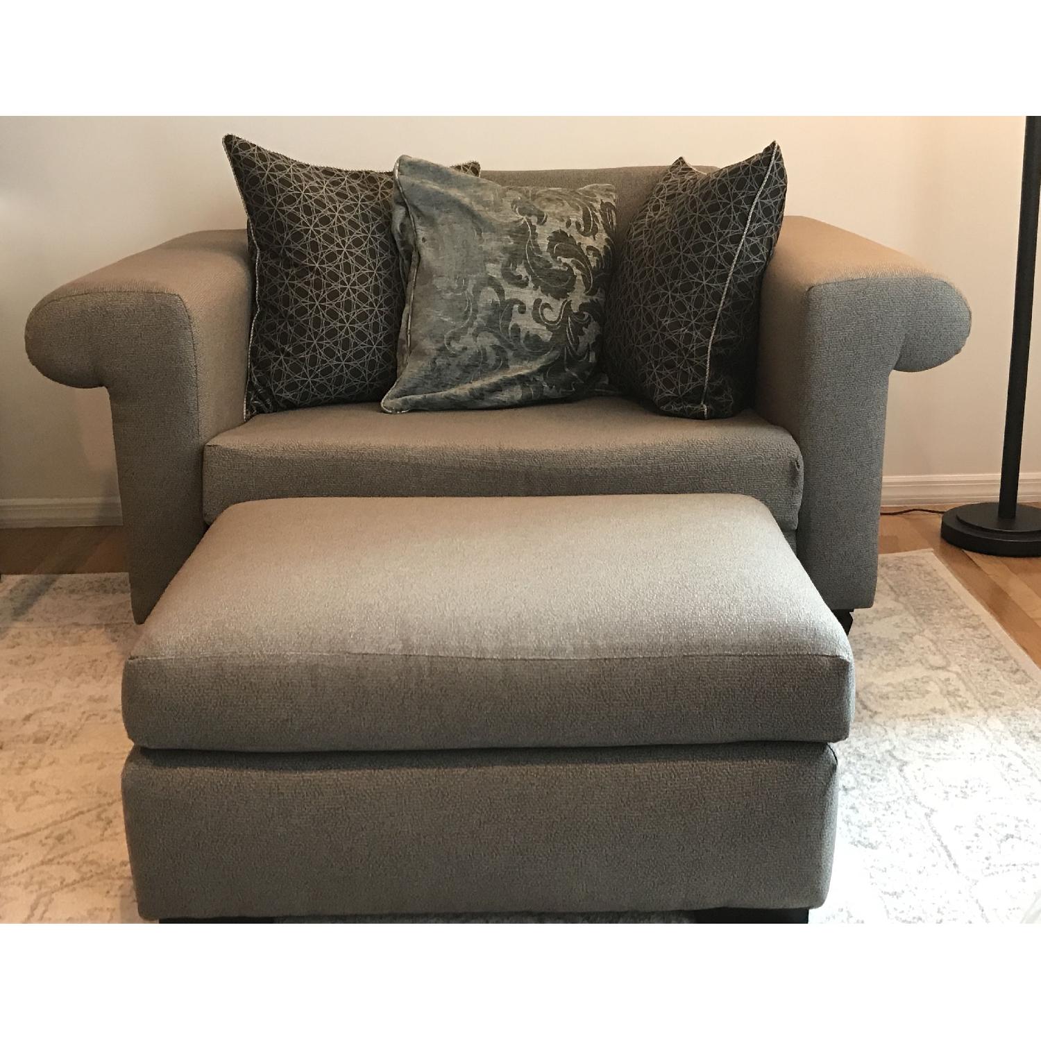 Gray Chair and a Half & Ottoman - image-3