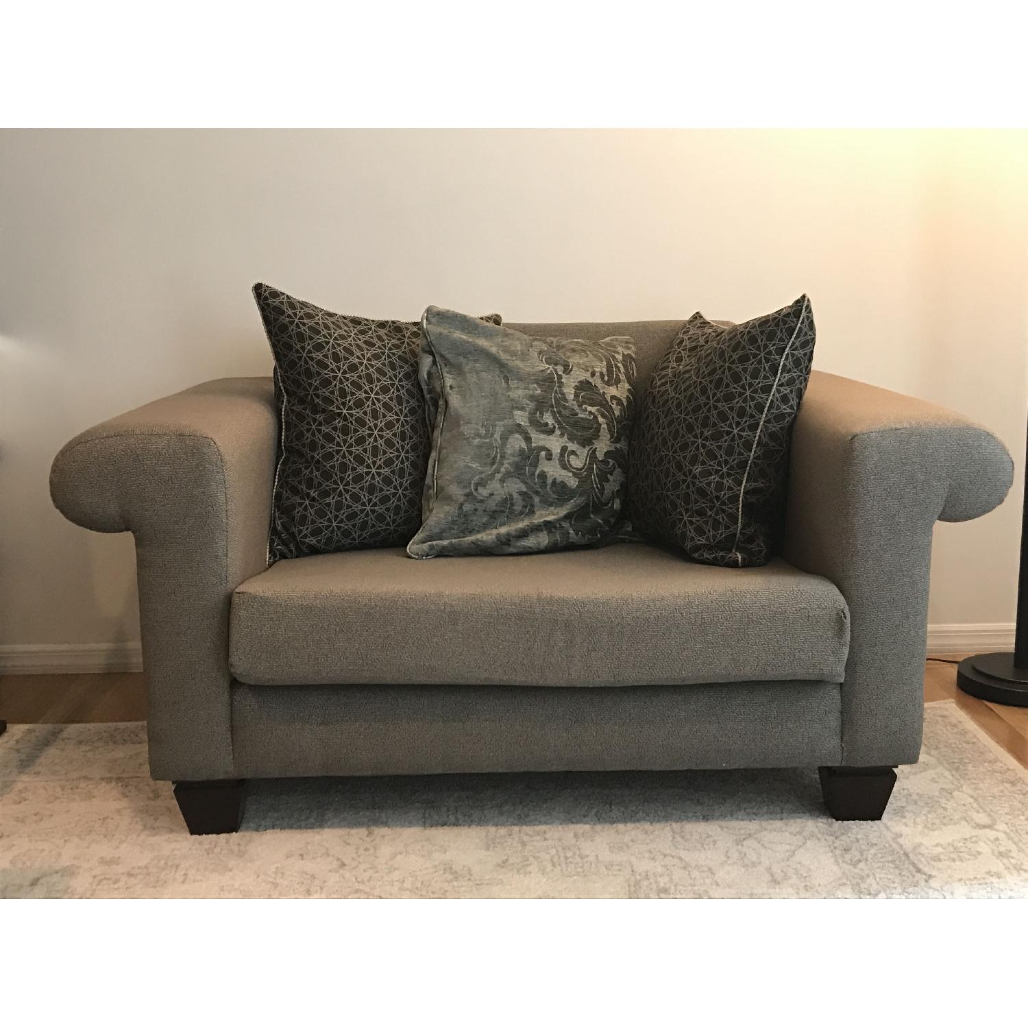 Gray Chair and a Half & Ottoman - image-4