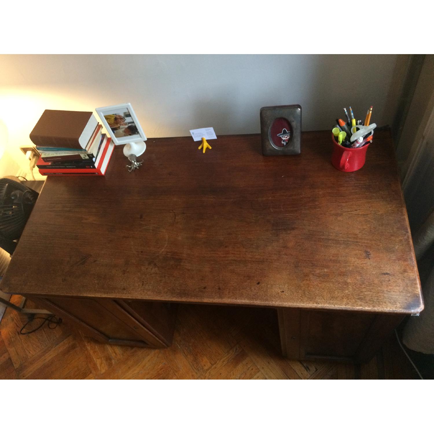 Antique Traditional Wood Desk - image-2