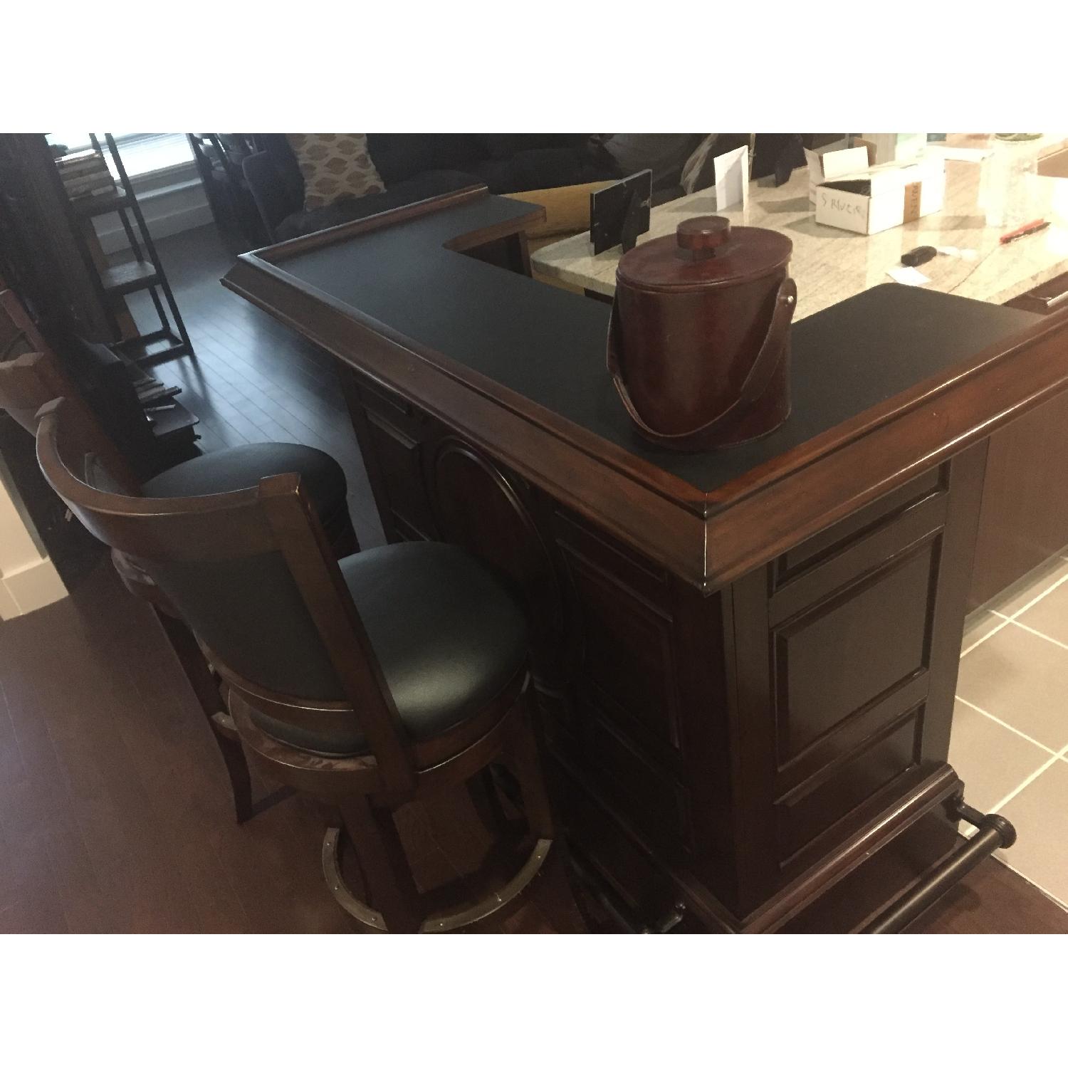 Bar Table w/ Storage & 2 Bar Stools - image-1