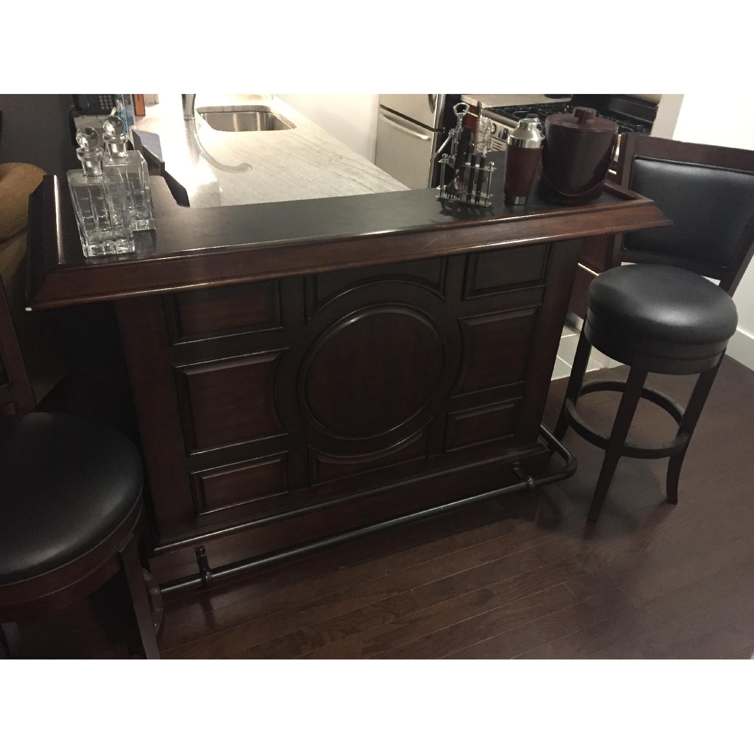 Bar Table w/ Storage & 2 Bar Stools - image-5