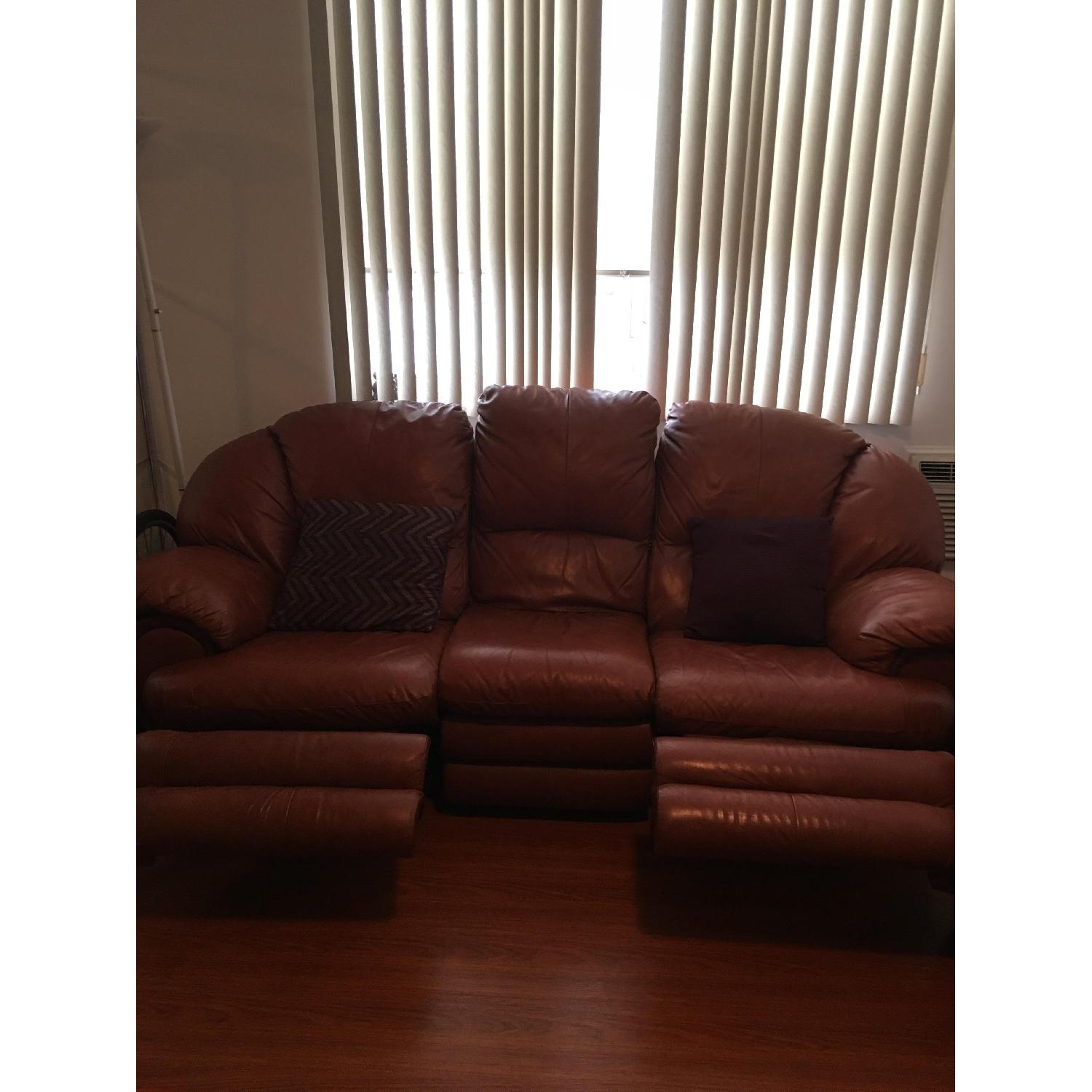 Raymour & Flanigan Leather Recliner Sofa + Loveseat - image-5