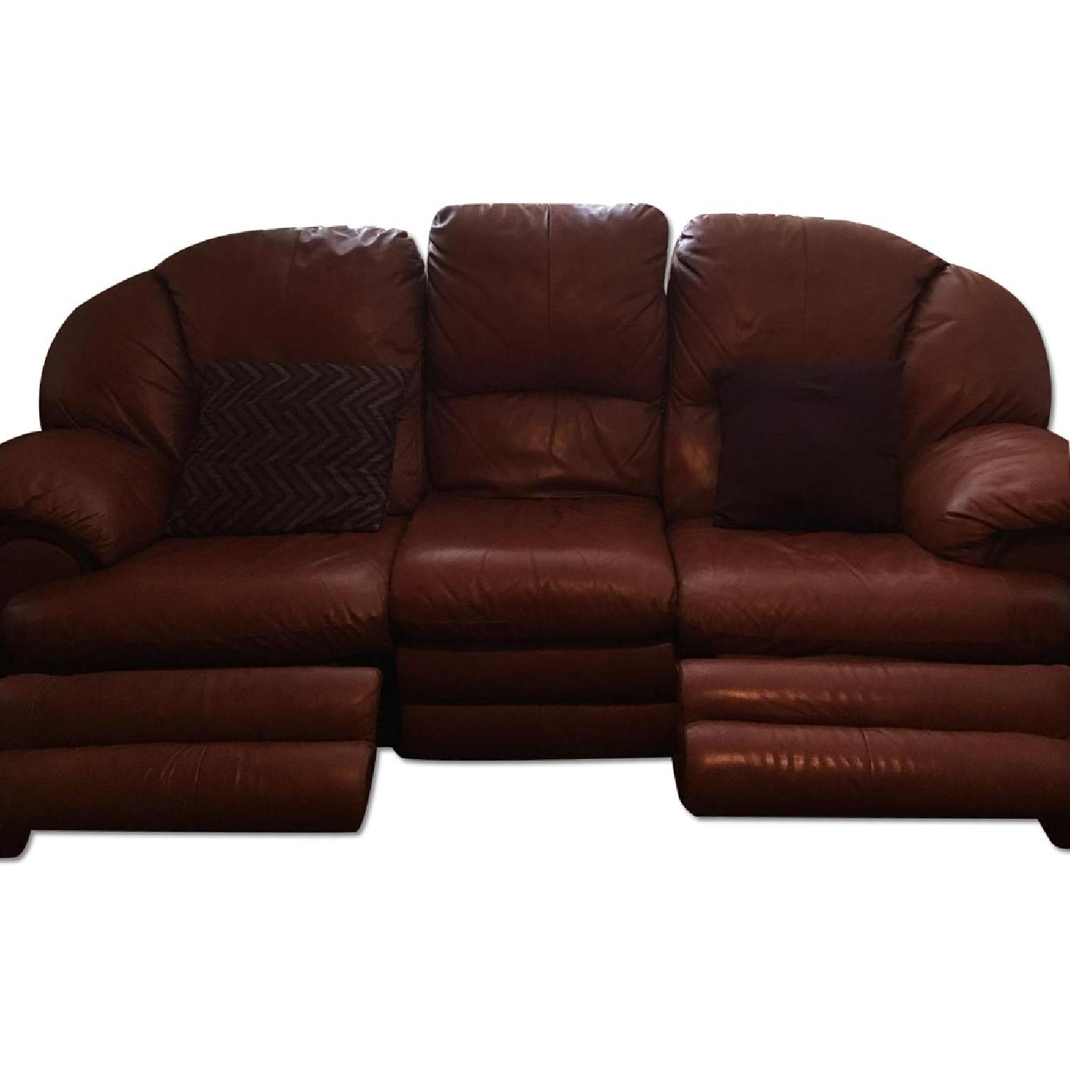 Raymour & Flanigan Leather Recliner Sofa + Loveseat AptDeco