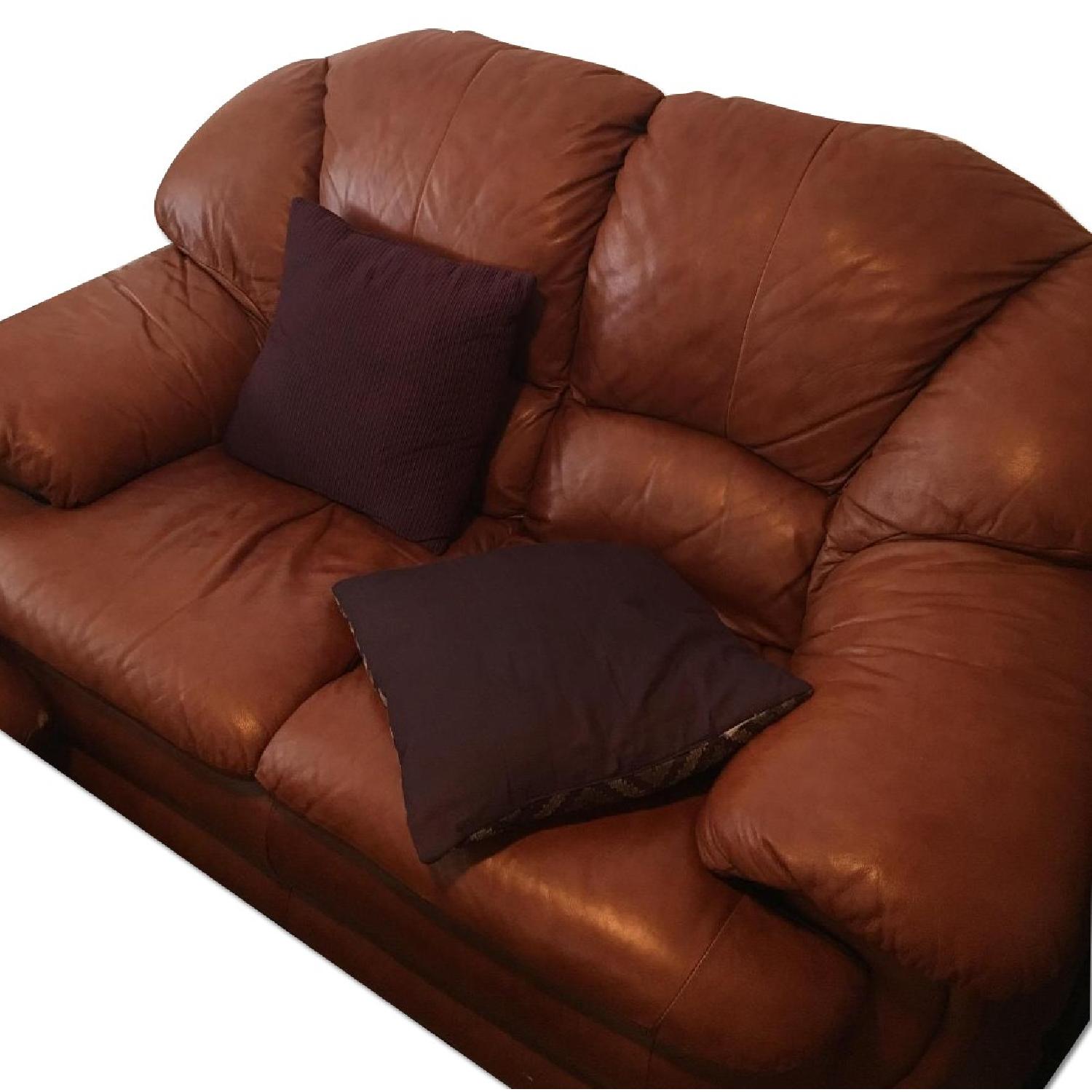 Raymour & Flanigan Leather Recliner Sofa + Loveseat - image-6