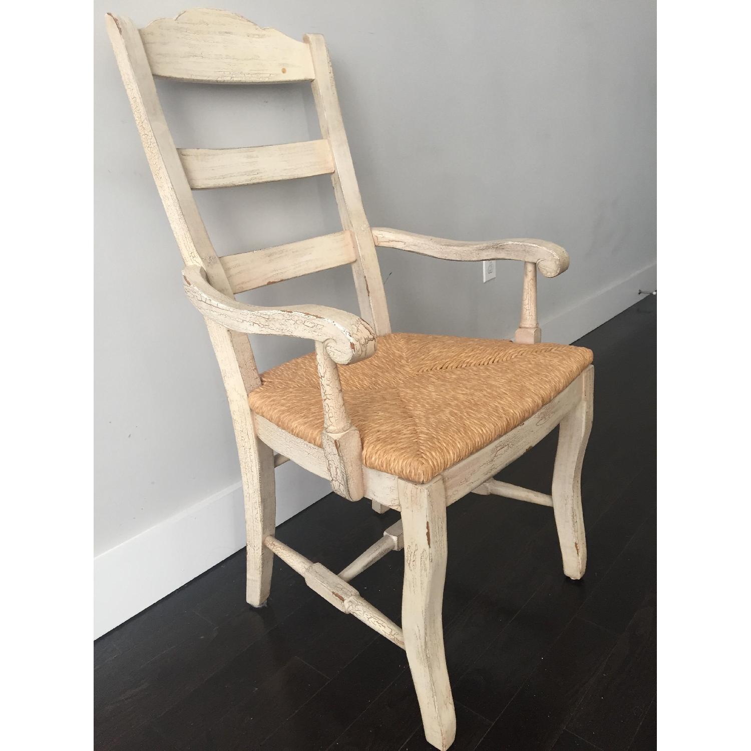 Drexel Heritage Distressed White Pine Wicker Chair - image-1