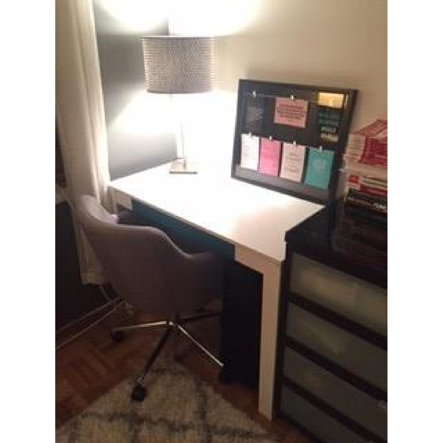 Target Ameriwood White Desk w/ Blue Drawer - image-2