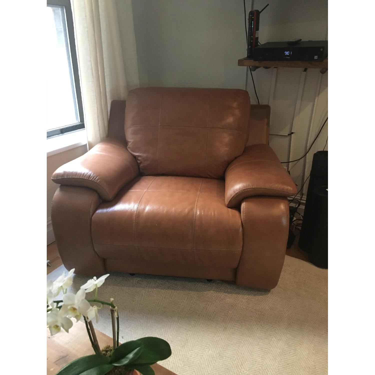 Raymour & Flanigan Leather Chair - image-1