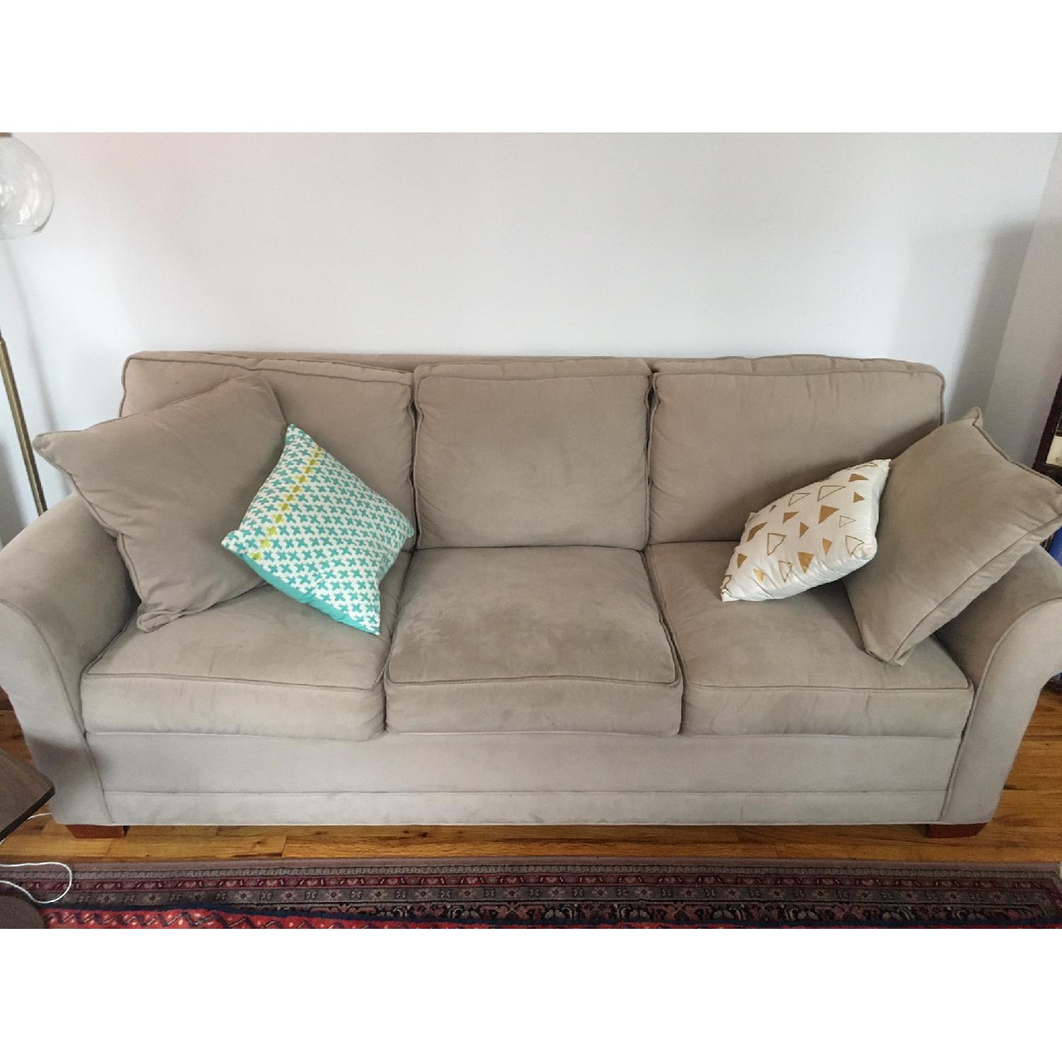 Raymour & Flanigan Microsuede Couch - image-1