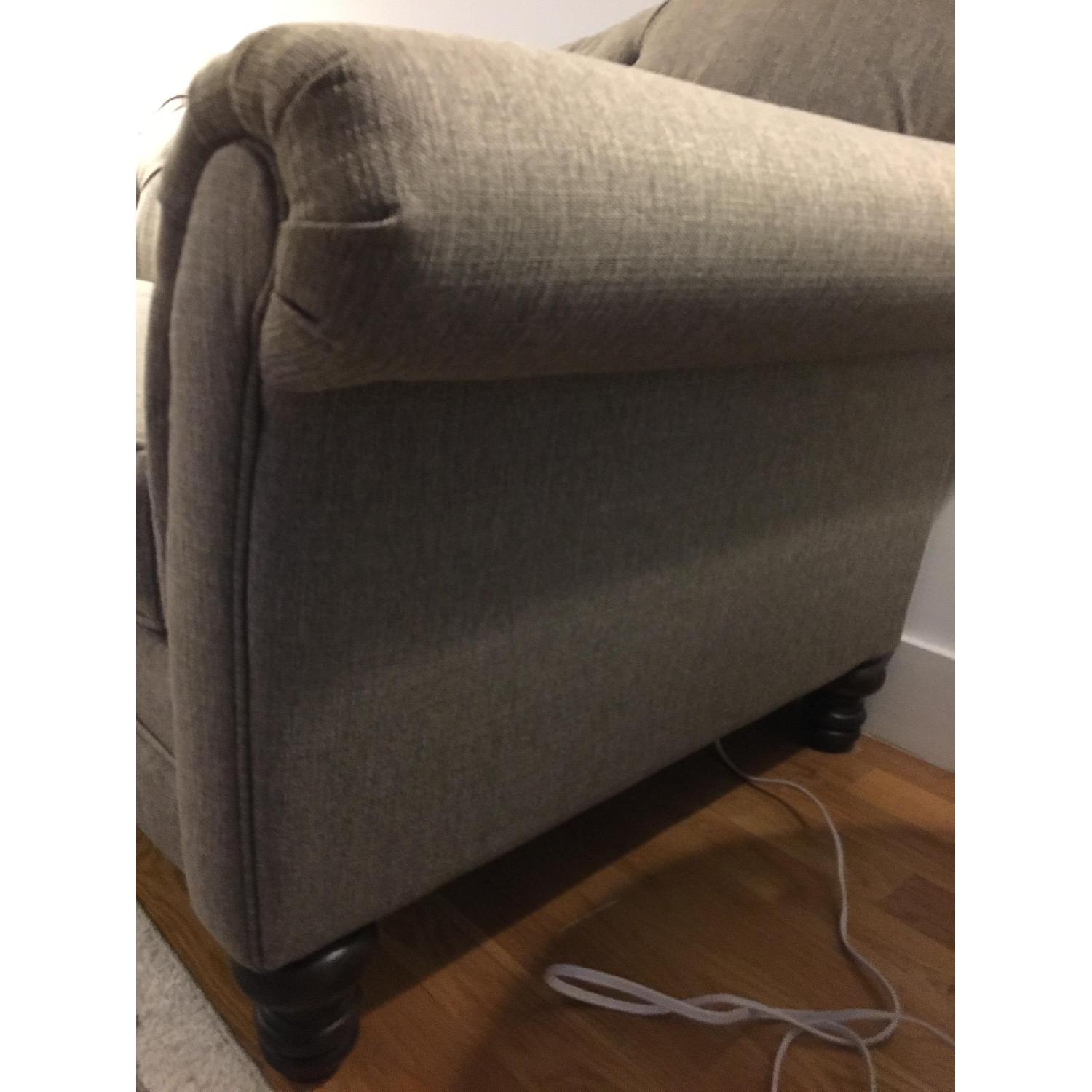 Linen Button Tufted Roll Arm Sofa - image-3