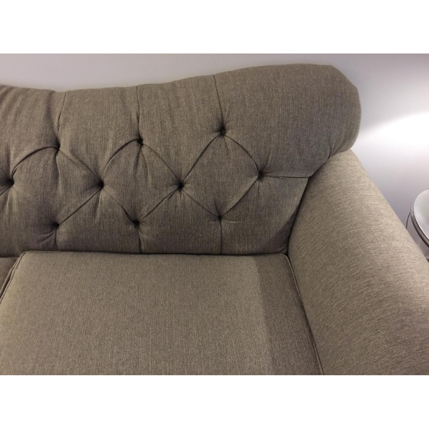 Linen Button Tufted Roll Arm Sofa - image-4