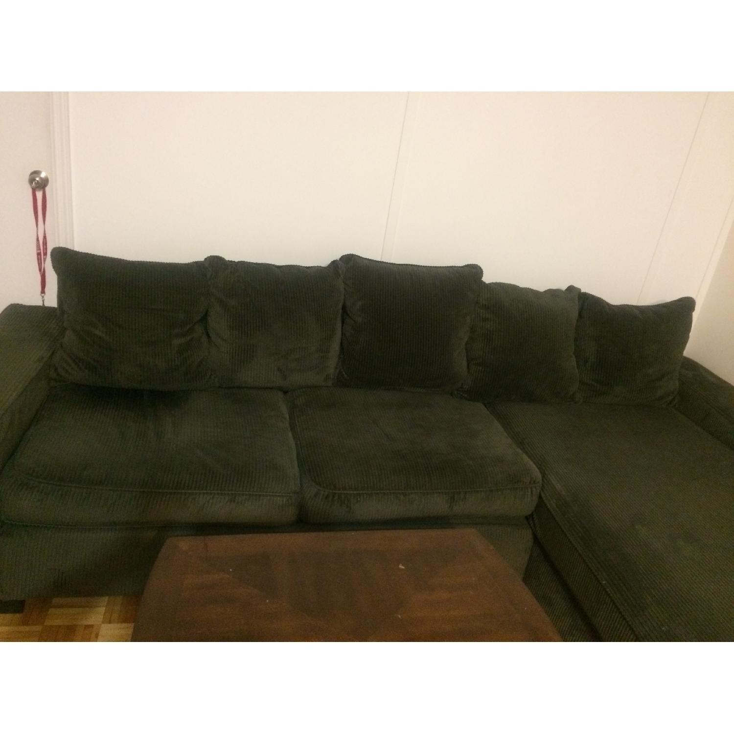 Green Sectional Sofa w/ Removable Chaise - image-3