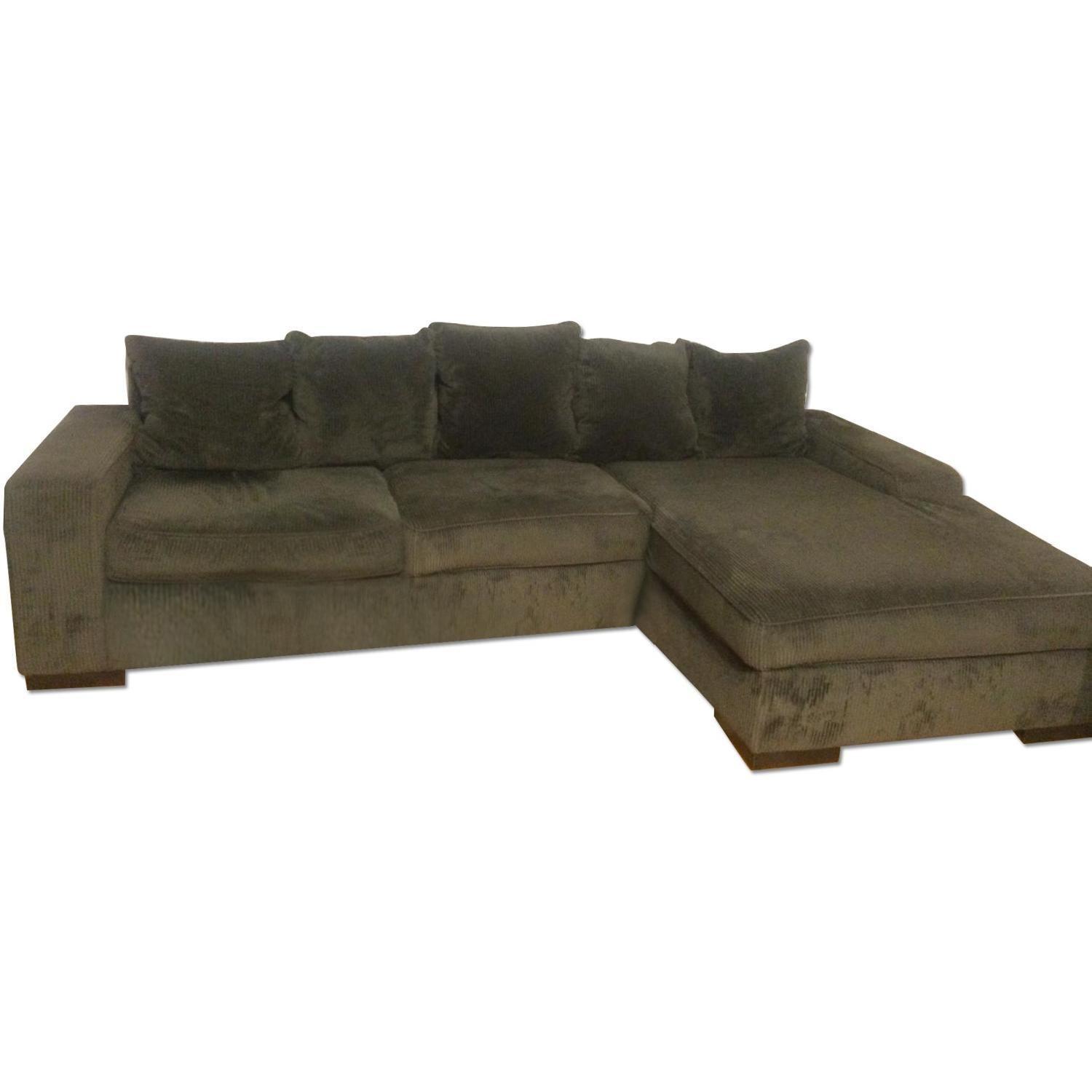 Green Sectional Sofa w/ Removable Chaise - image-0