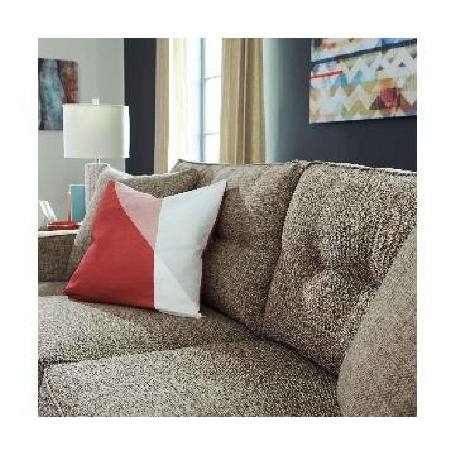 Ashley's Chento Contemporary Loveseat in Jute Color - image-3