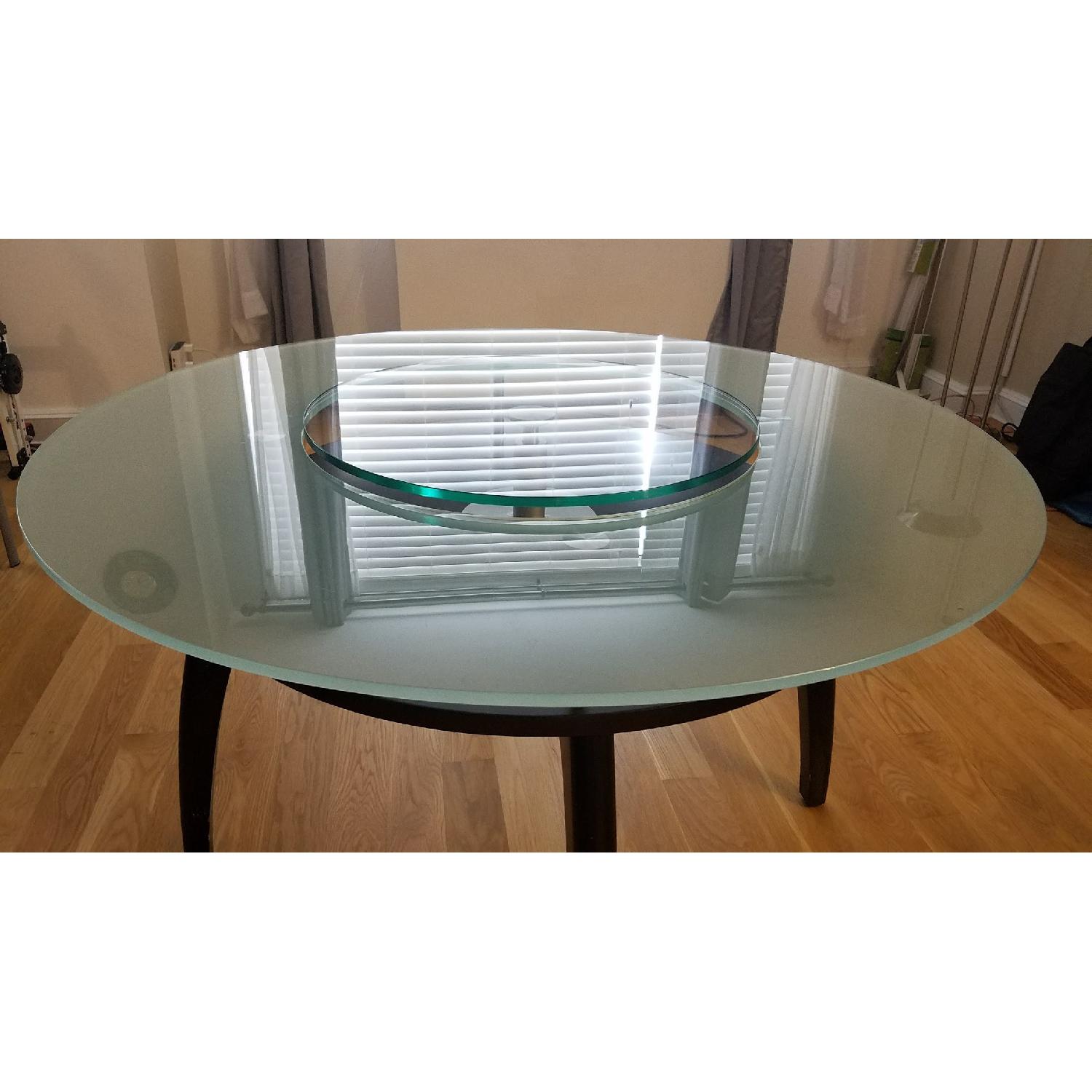 Modern Glass Dining Table w/ Lazy Susan - image-2