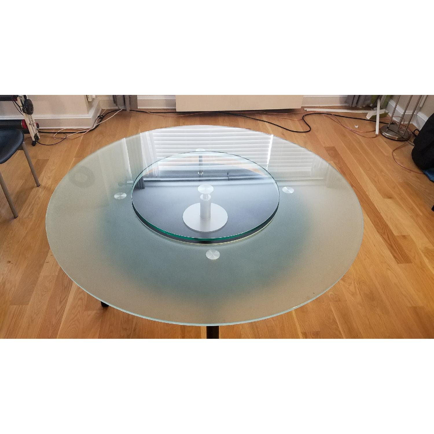 Modern Glass Dining Table w/ Lazy Susan - image-3