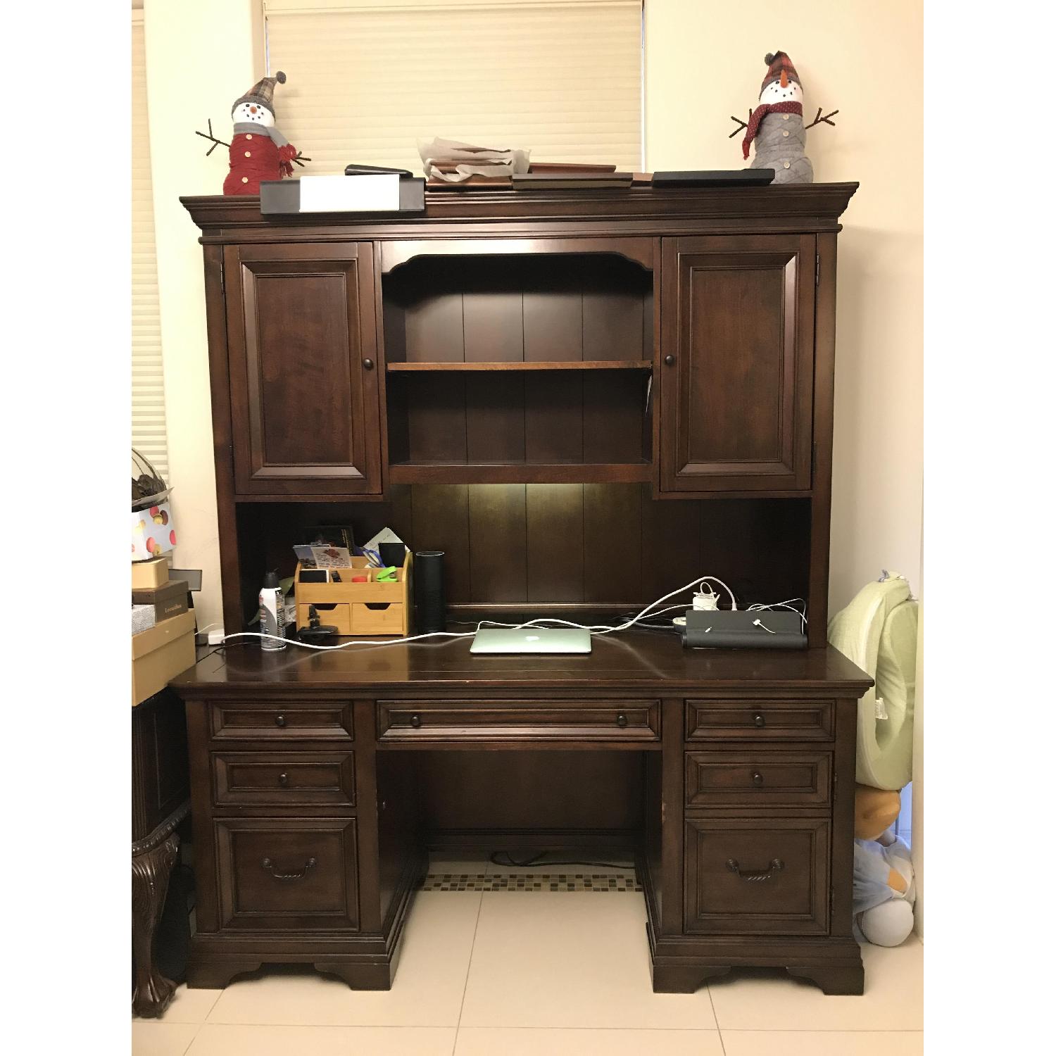 Macy's Desk w/ Credenza & Hutch - image-1