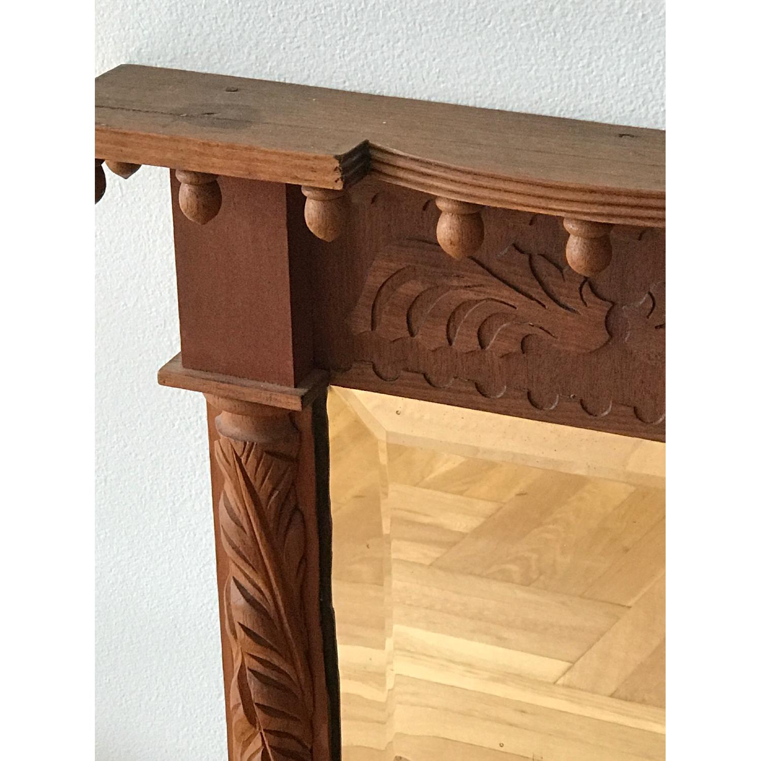 Carved Wood Bevel-Edged Wall Mirror - image-3