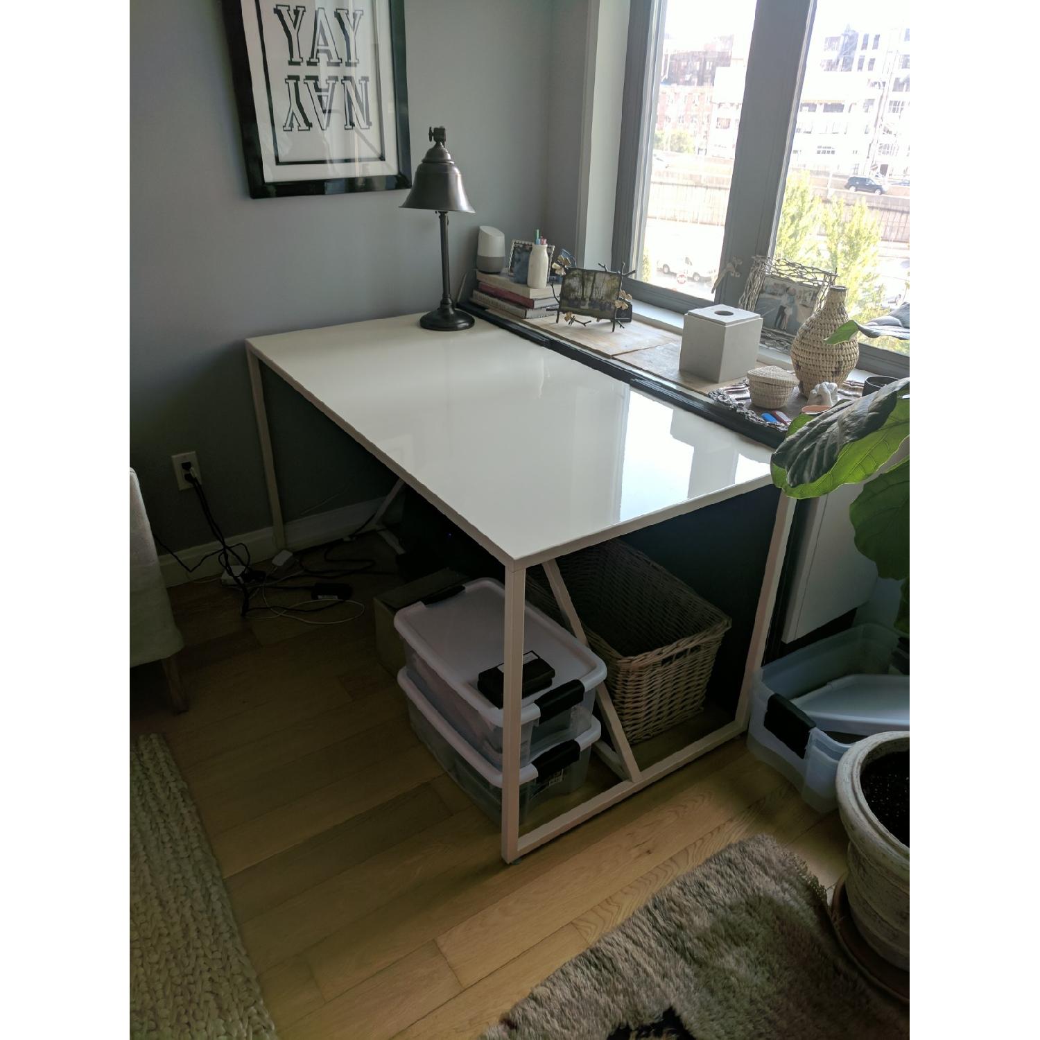 Blu Dot Strut Medium Desk in Ivory - image-3