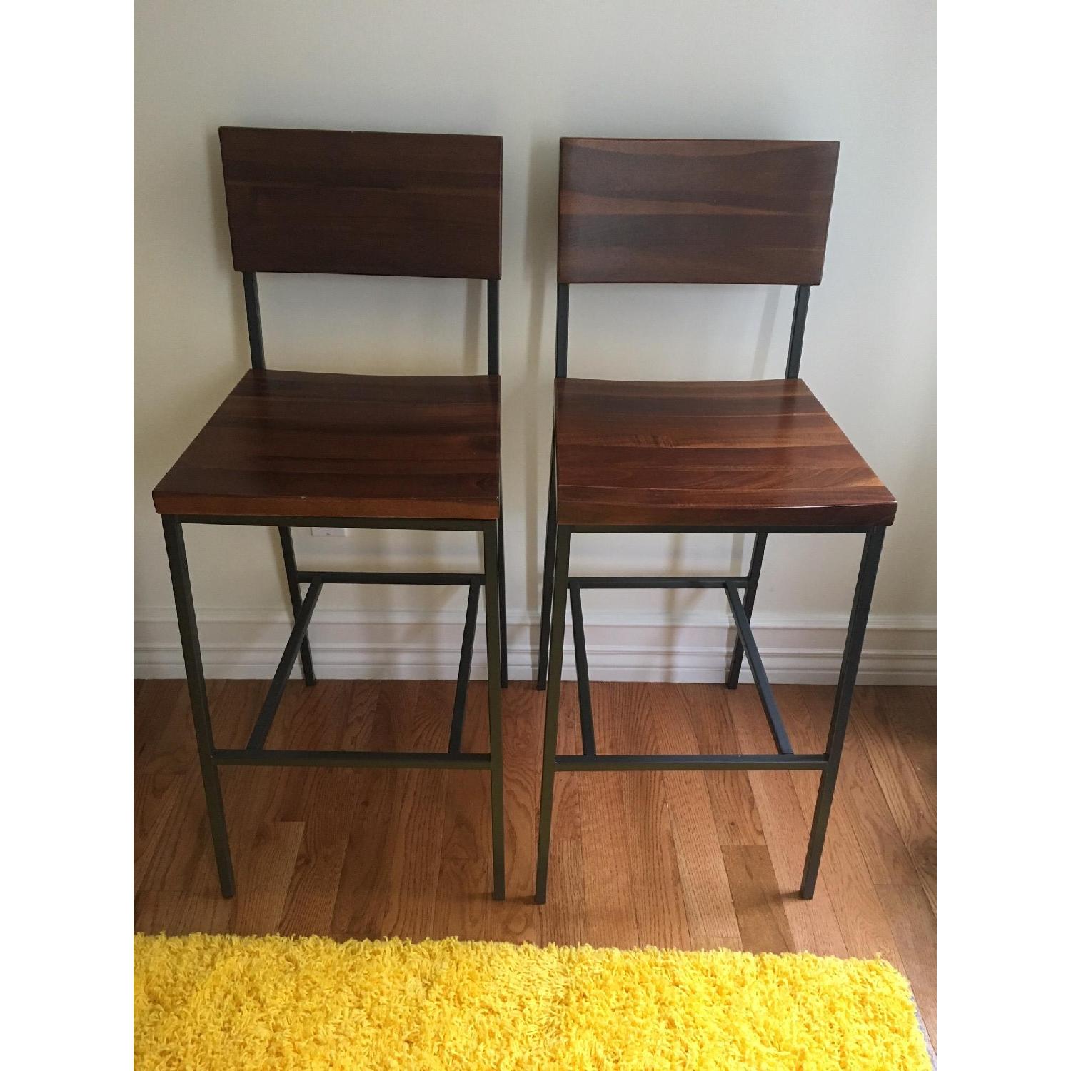 West Elm Rustic Barstools - image-1