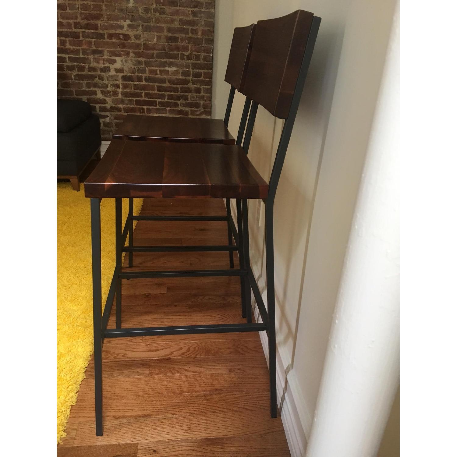 West Elm Rustic Barstools - image-2
