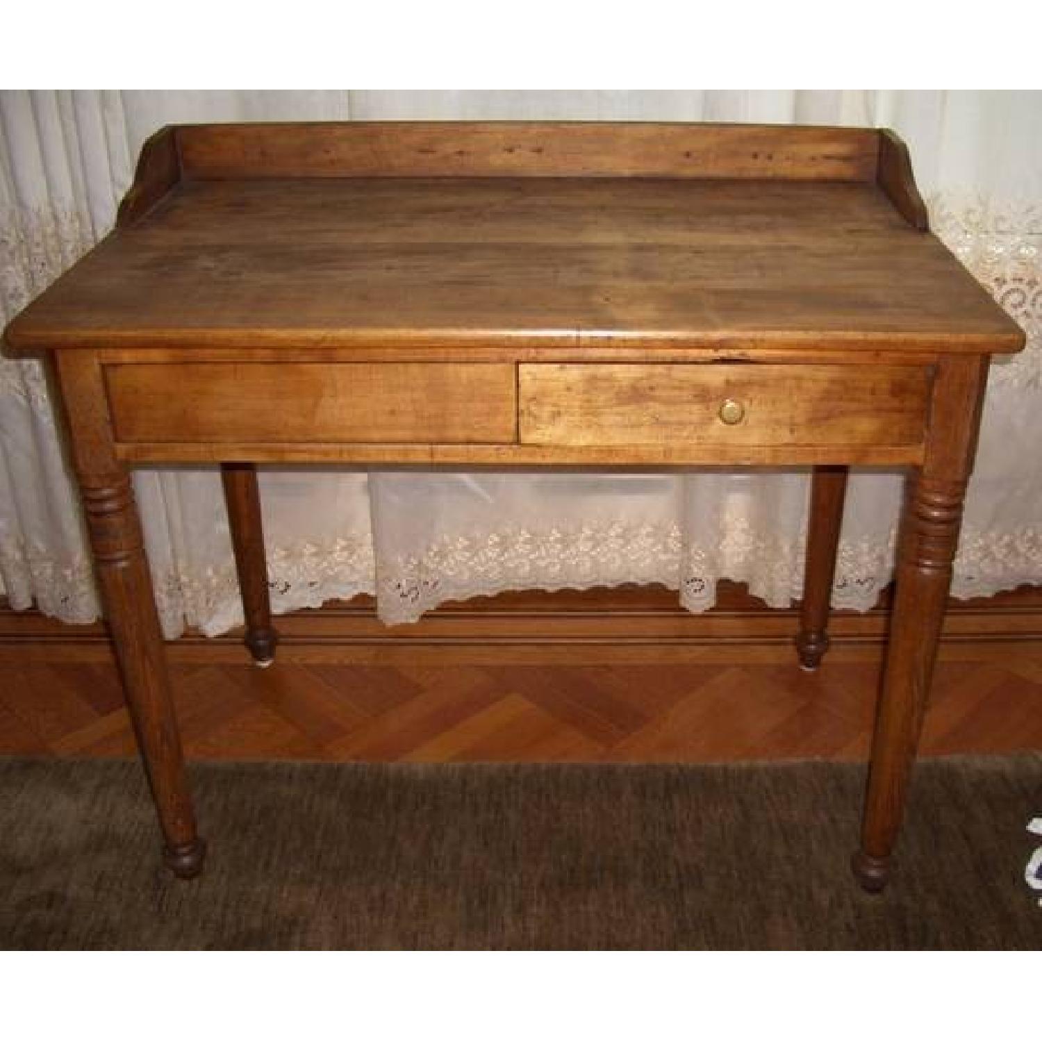 Vintage Rustic Wood Writing Desk - image-1