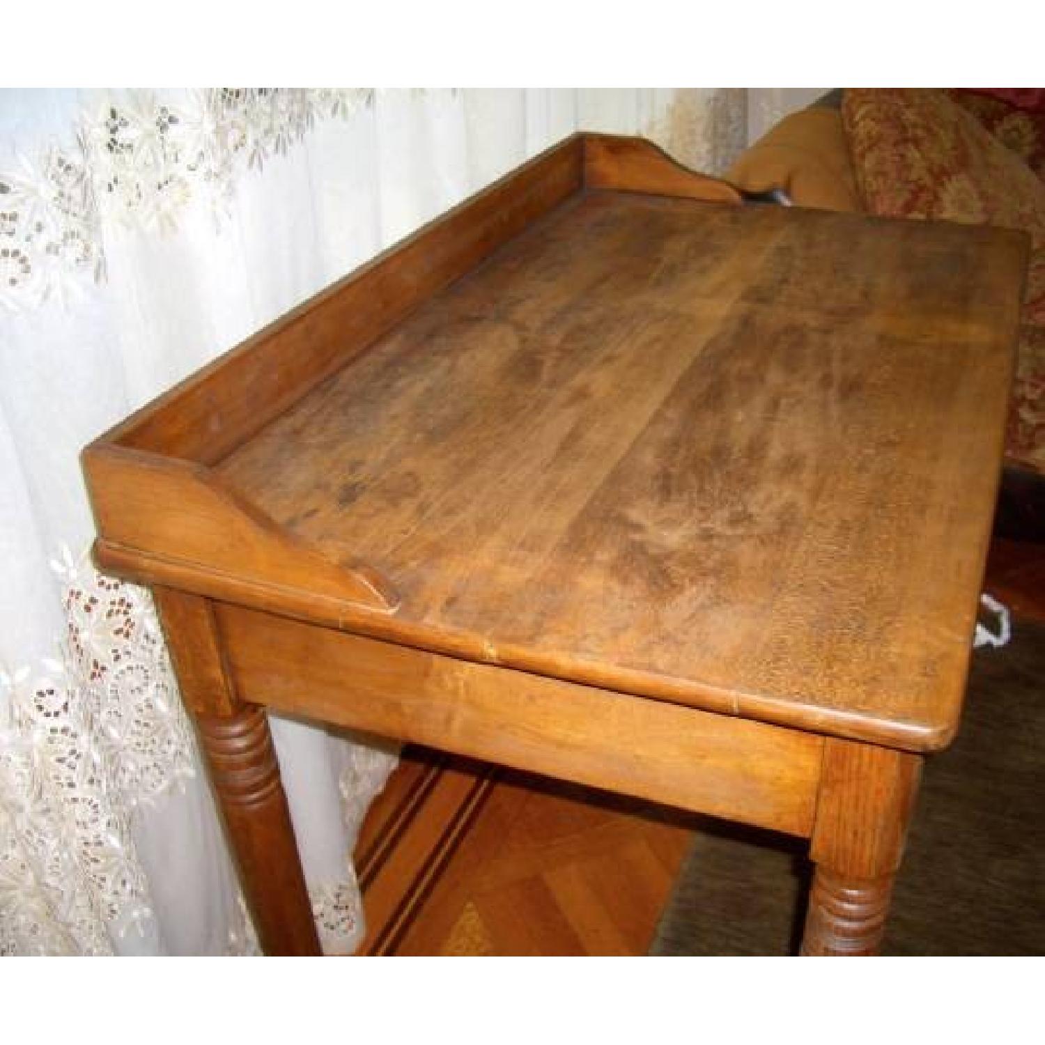 Vintage Rustic Wood Writing Desk - image-2