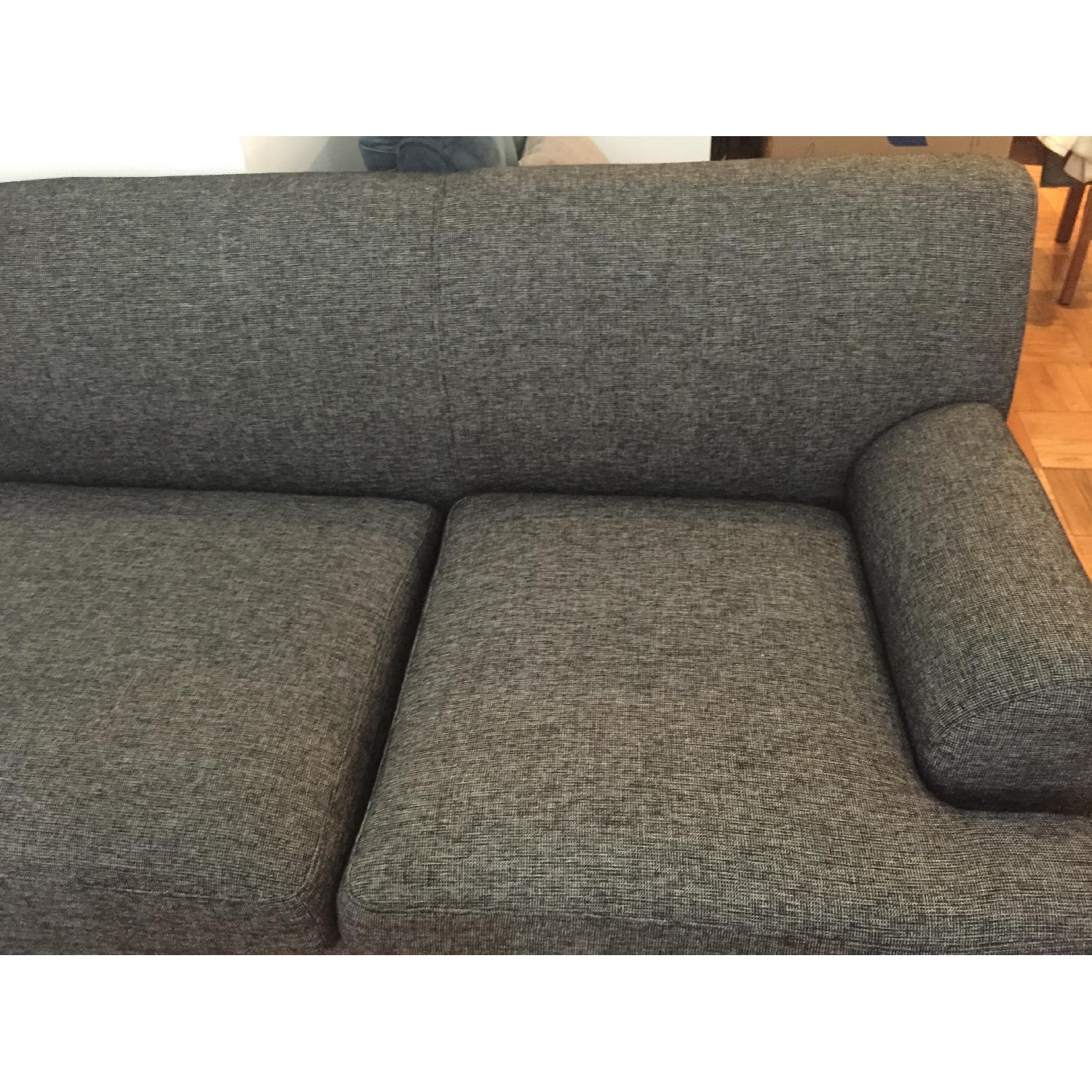 Modern Grey Textured Sectional Sofa w/ Chaise - image-4