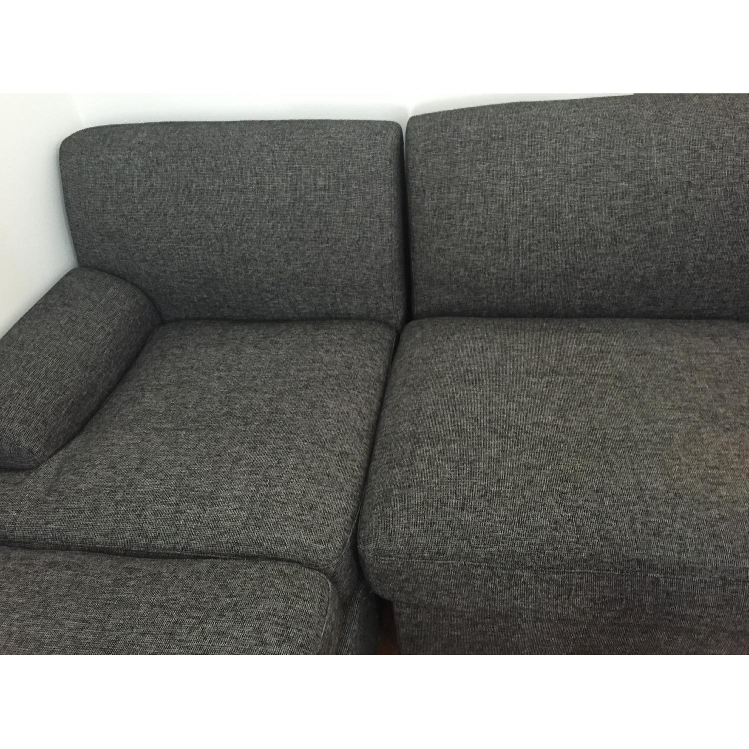 Modern Grey Textured Sectional Sofa w/ Chaise - image-5