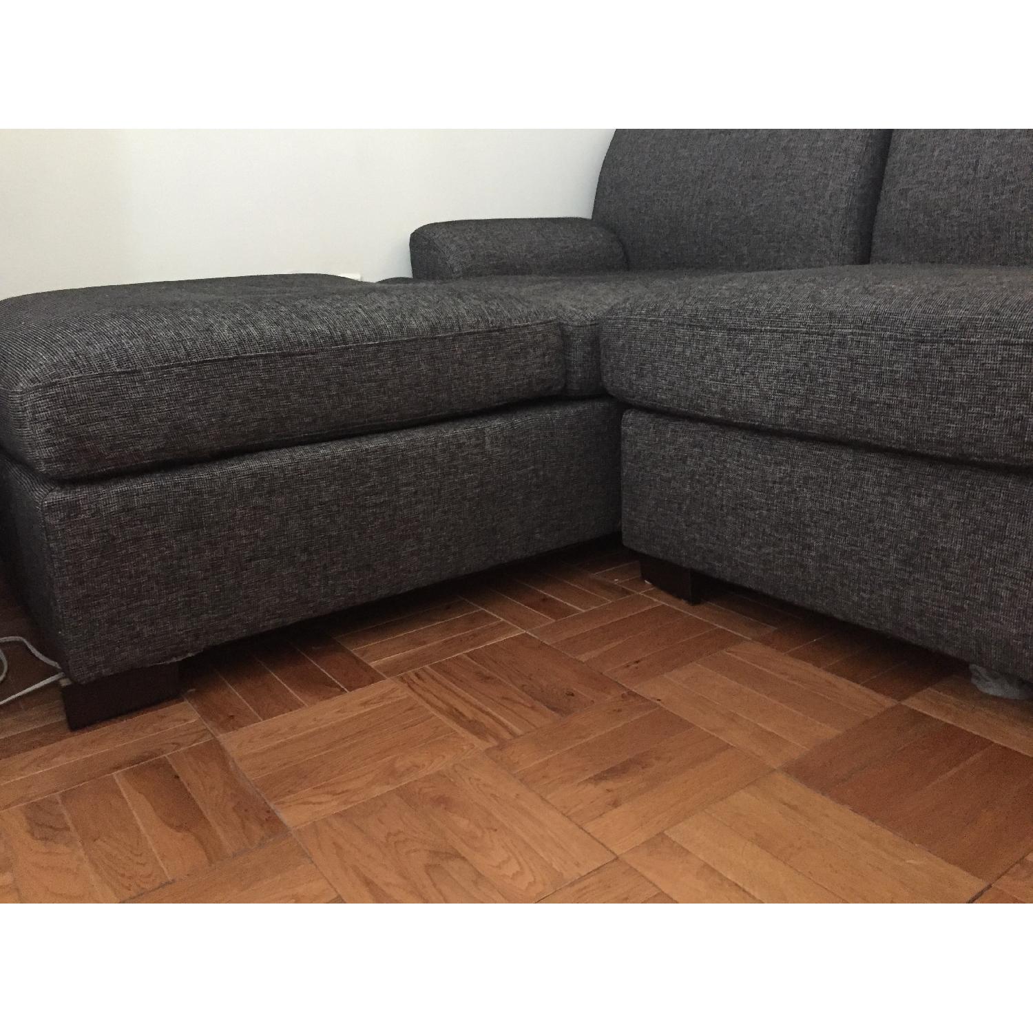 Modern Grey Textured Sectional Sofa w/ Chaise - image-6