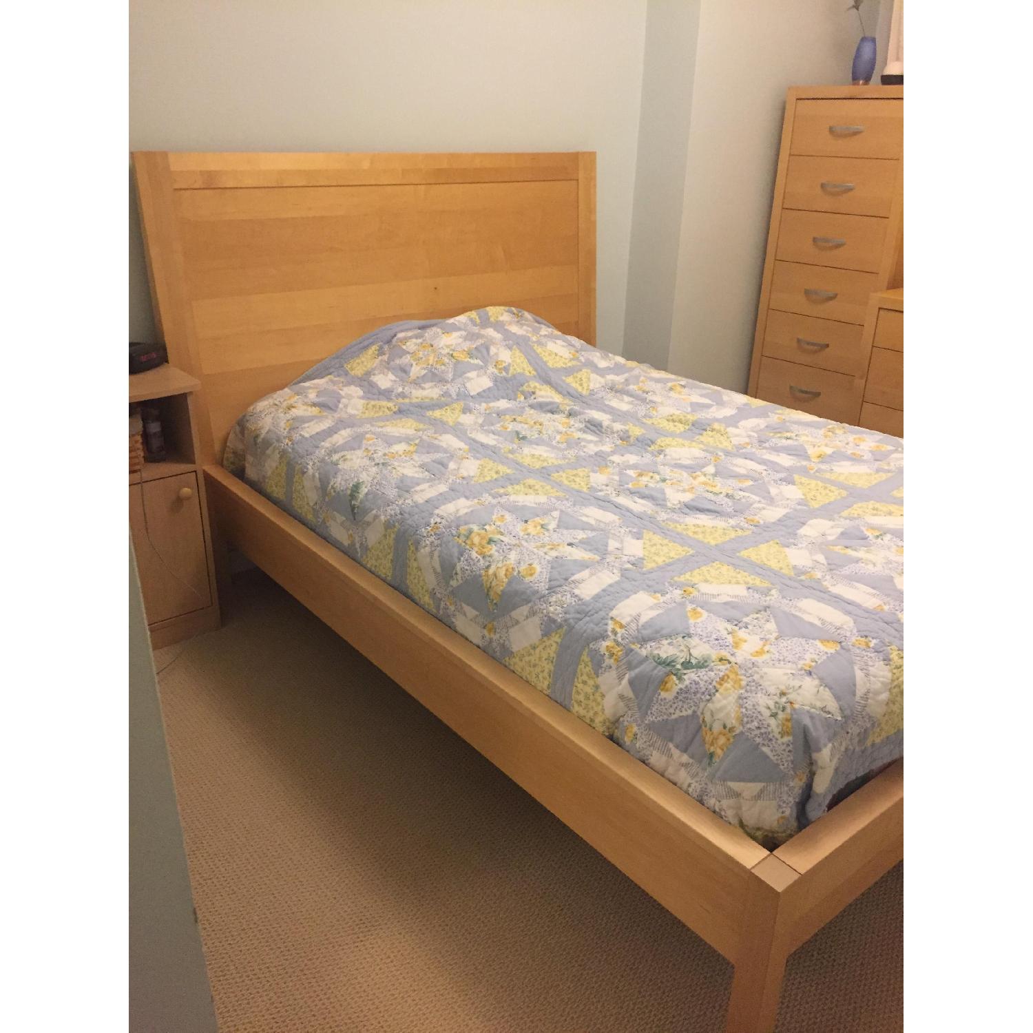 The Door Store Natural Wood Platform Bed Frame w/ Headboard - image-5