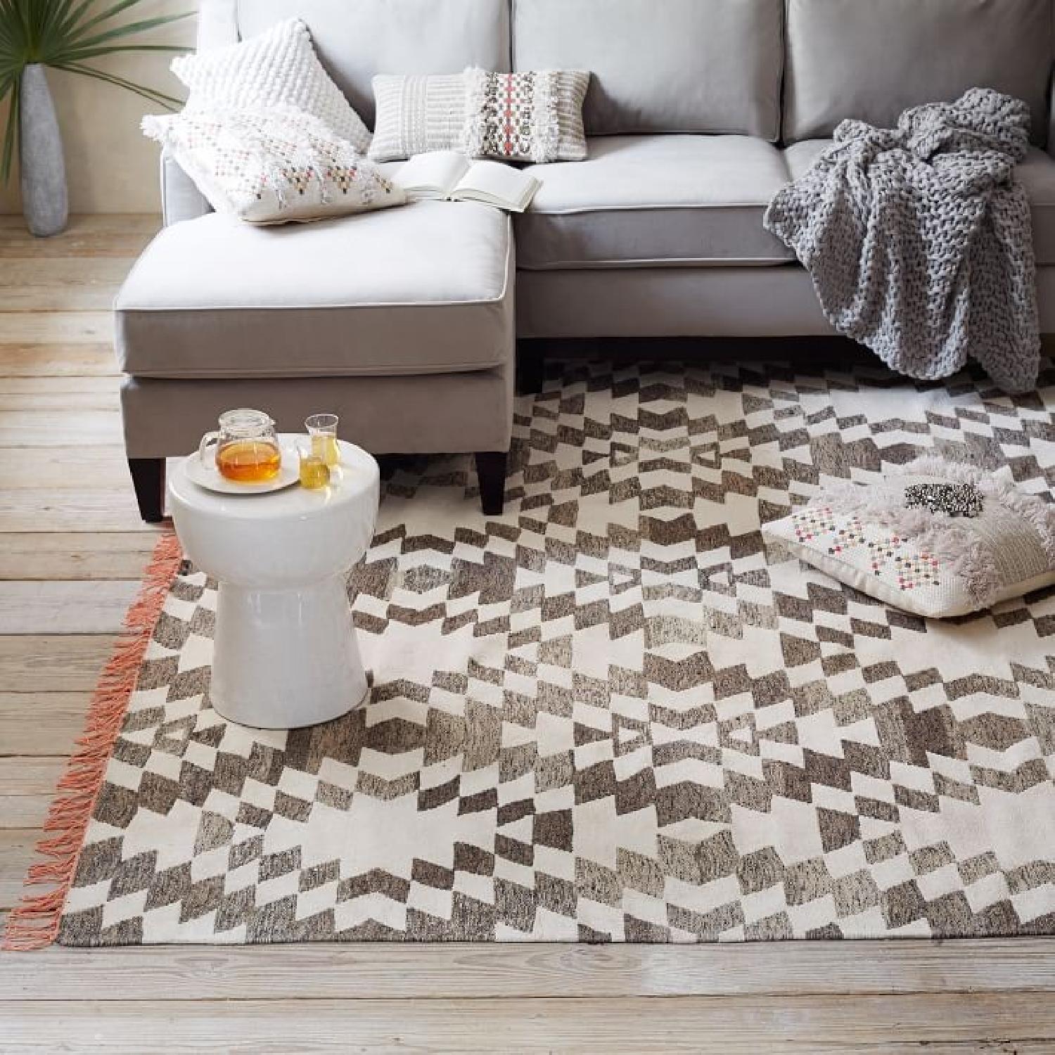 West Elm Palmette Chenille Wool Kilim Rug in Iron - image-1