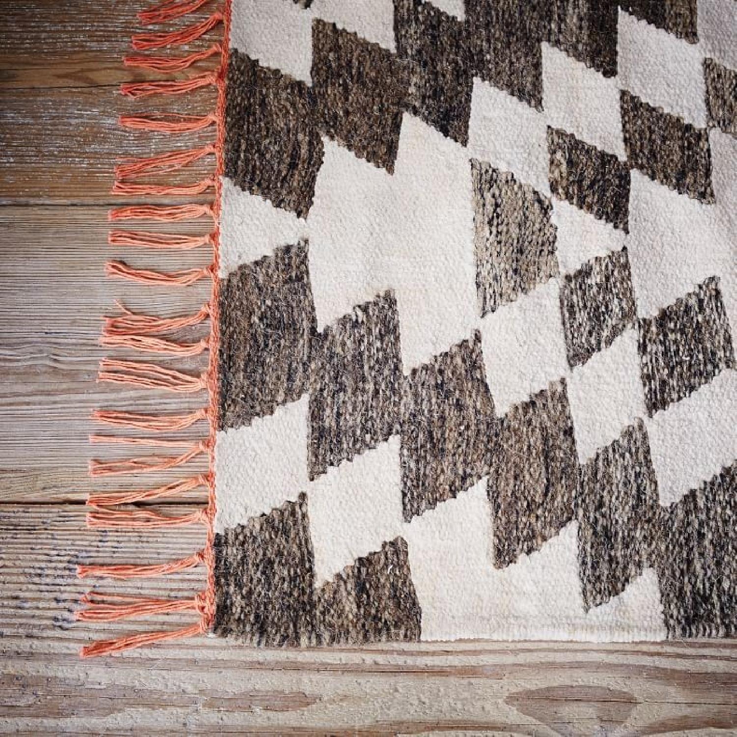 West Elm Palmette Chenille Wool Kilim Rug in Iron - image-2
