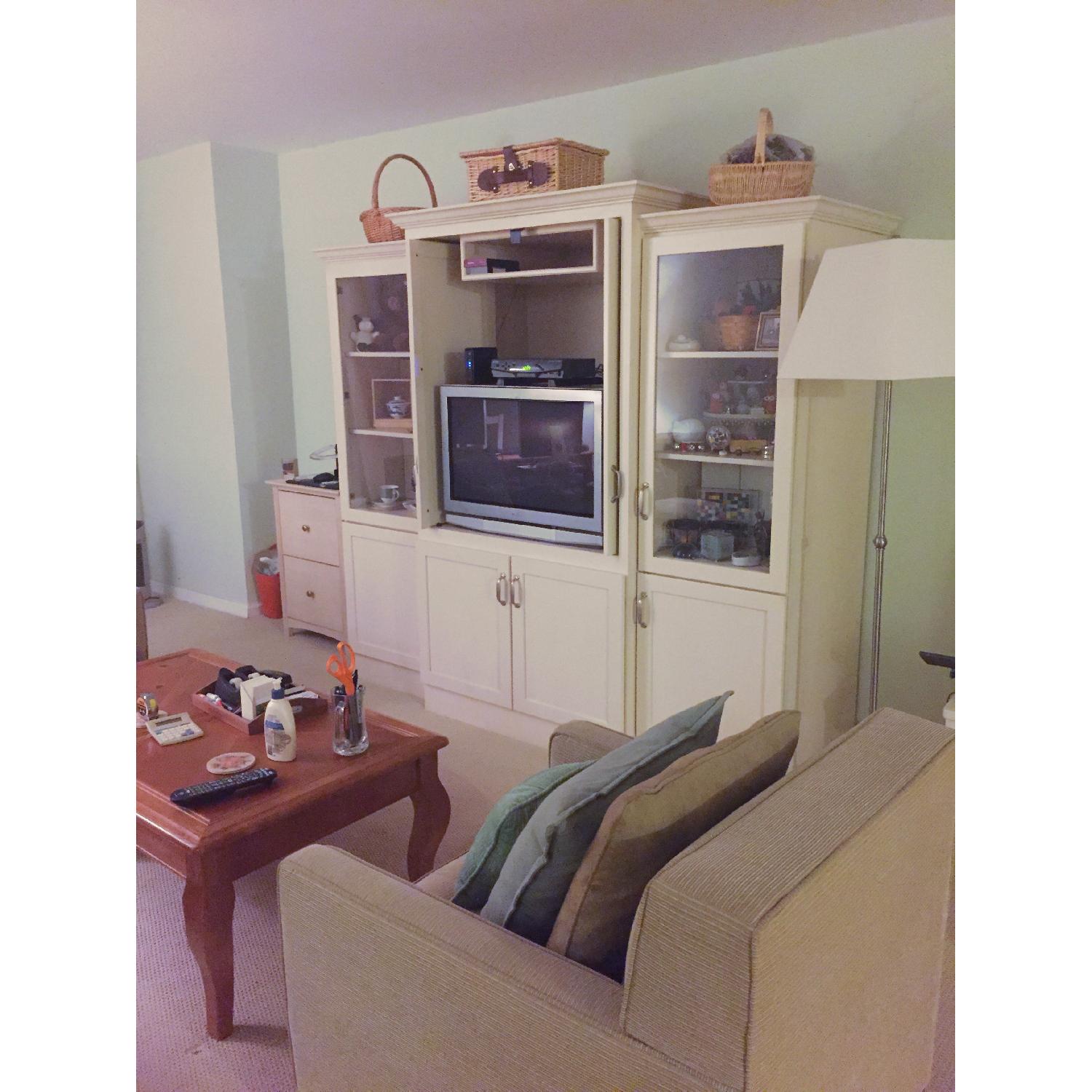 Maple Wood  Entertainment Unit in Cream Glaze - image-3