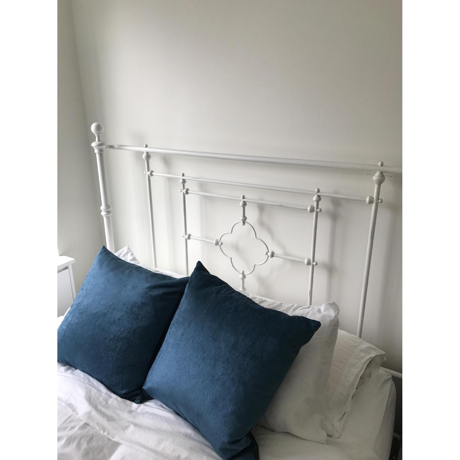 Restoration Hardware 19th C Quatrefoil Iron Queen Bed Frame - image-1