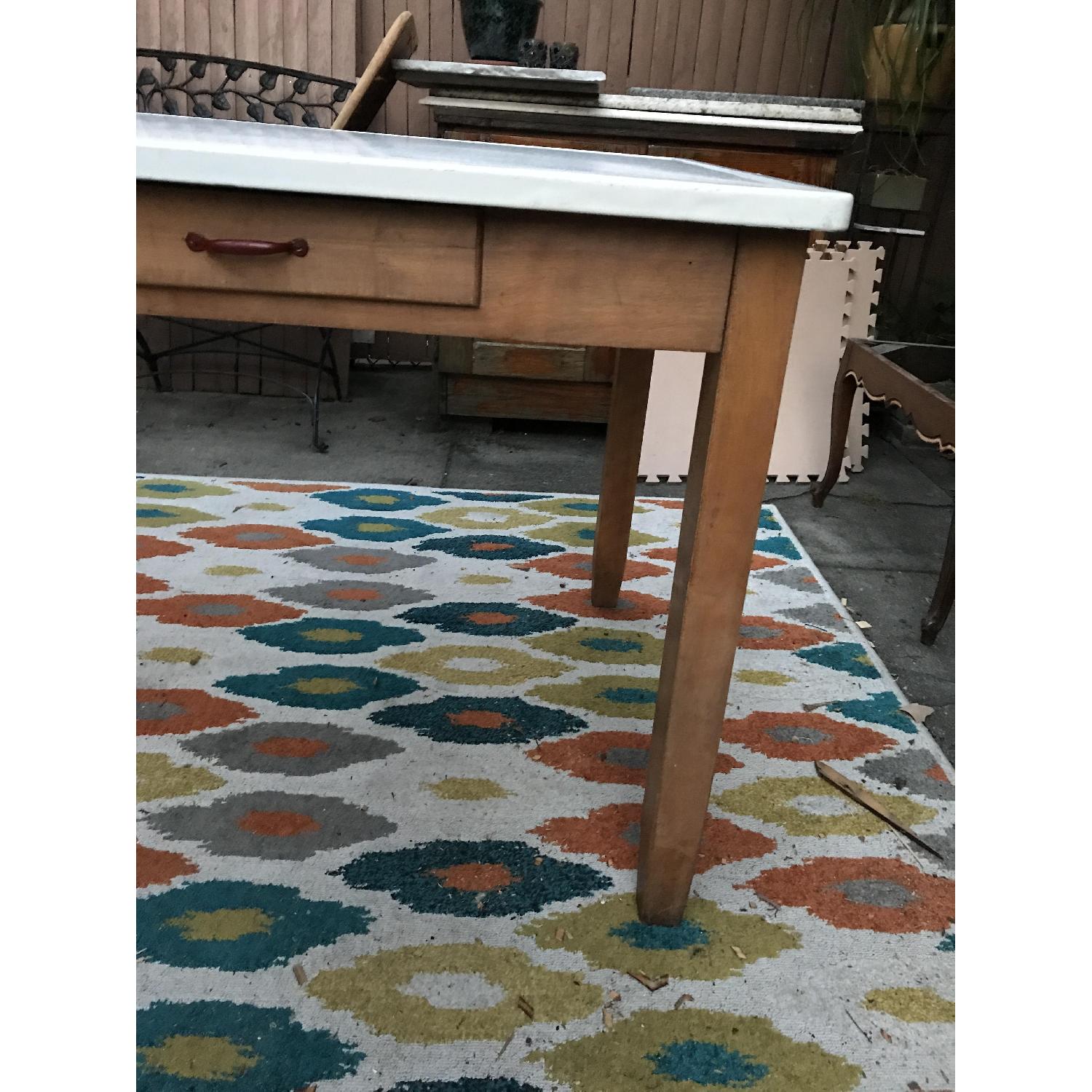 Curtiss & Son Vintage Porcelain Enamel Top Dining Table/Desk - image-5