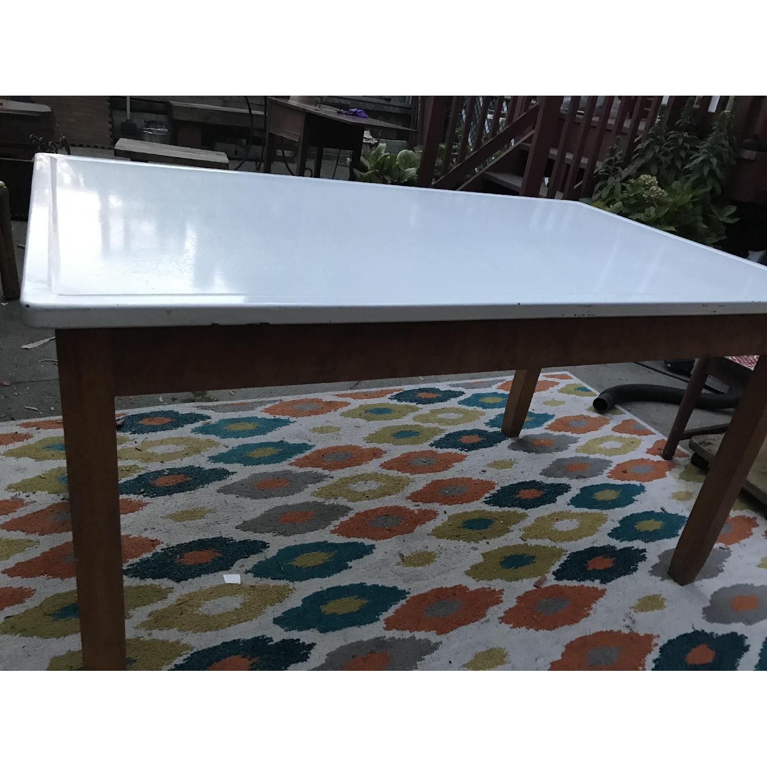 Curtiss & Son Vintage Porcelain Enamel Top Dining Table/Desk - image-6