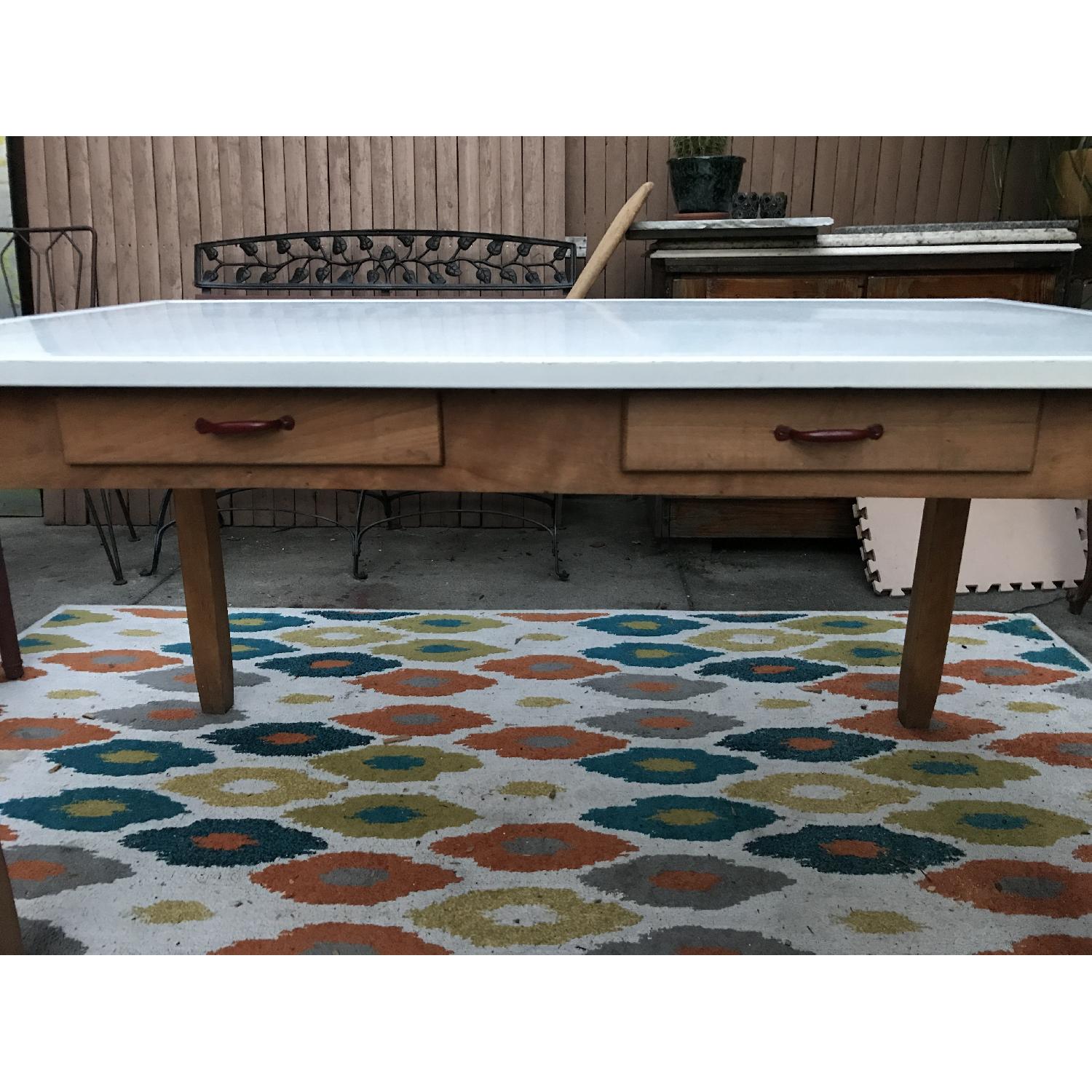 Curtiss & Son Vintage Porcelain Enamel Top Dining Table/Desk - image-7