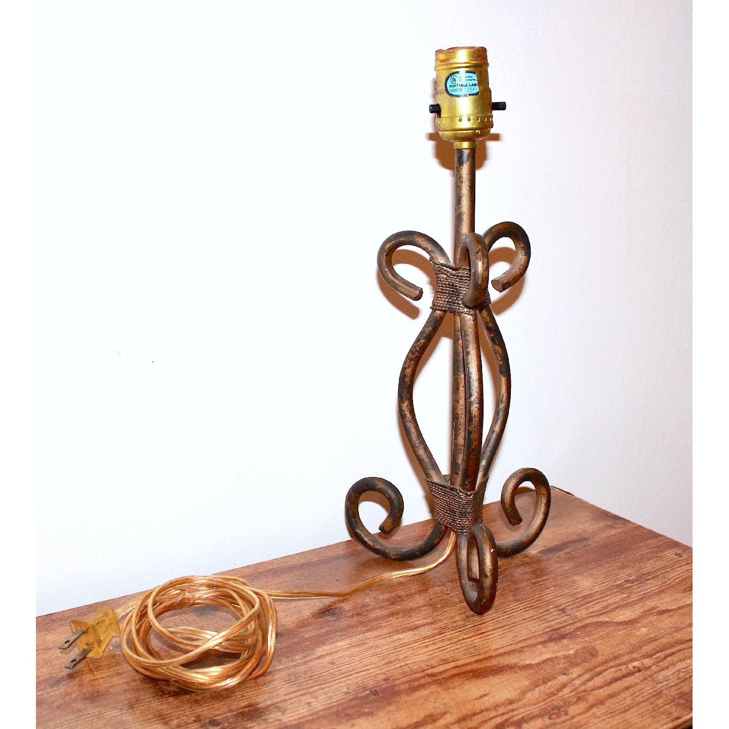 Distressed Metallic Wrought Iron Table Lamp - image-1