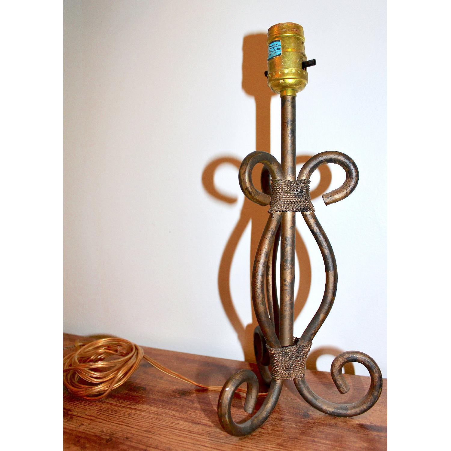 Distressed Metallic Wrought Iron Table Lamp - image-2
