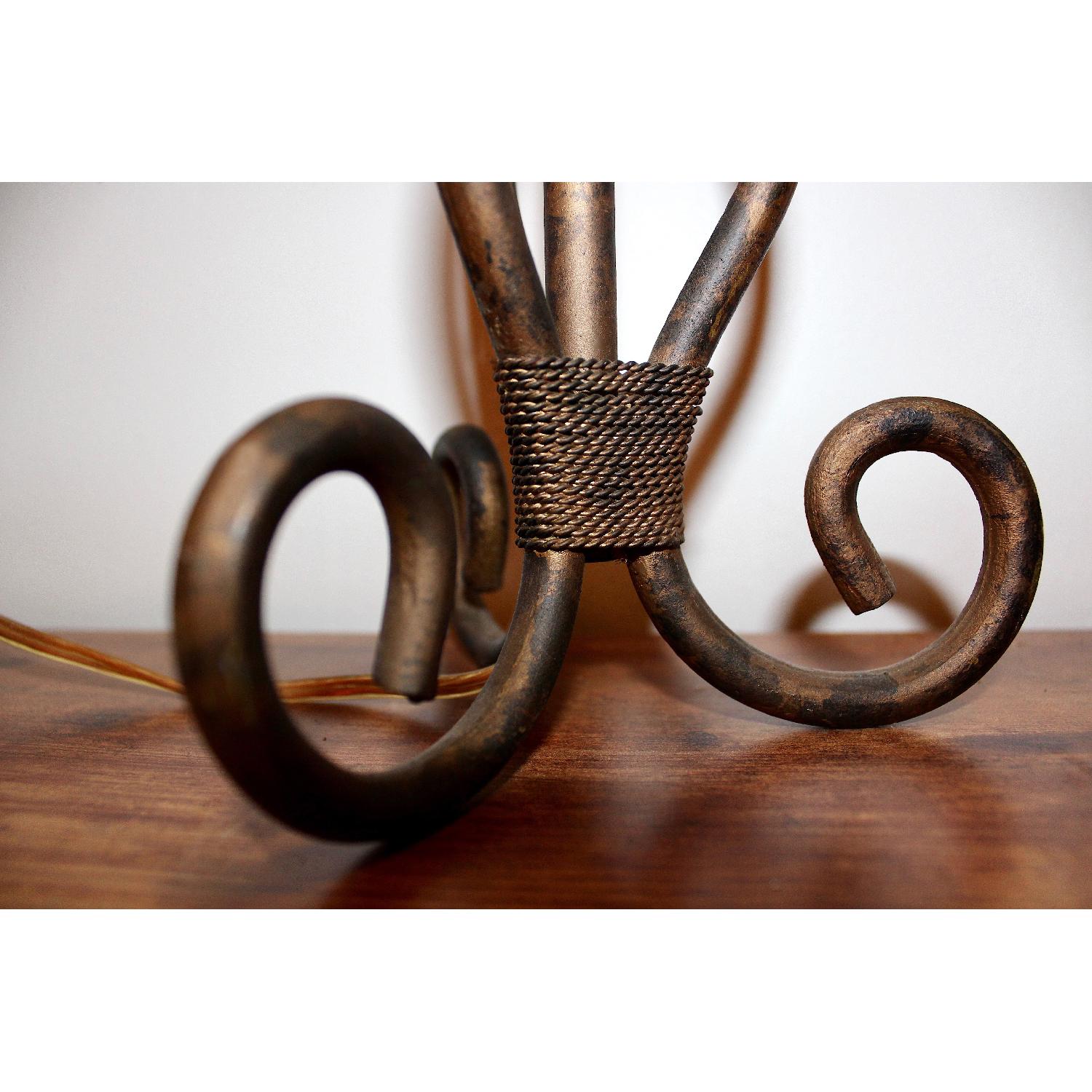 Distressed Metallic Wrought Iron Table Lamp - image-3