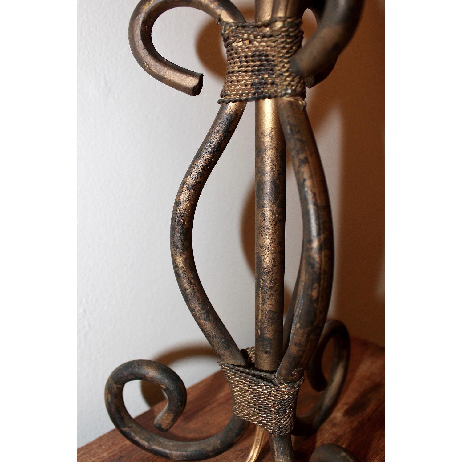 Distressed Metallic Wrought Iron Table Lamp - image-4