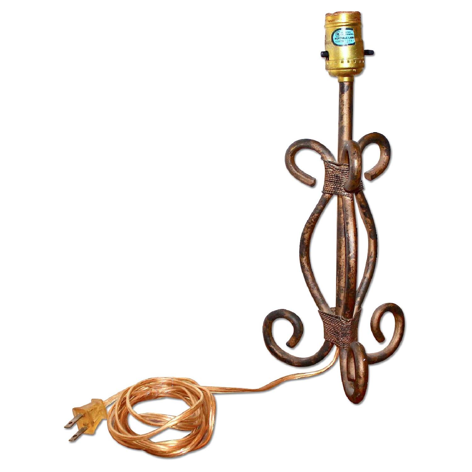 Distressed Metallic Wrought Iron Table Lamp - image-0