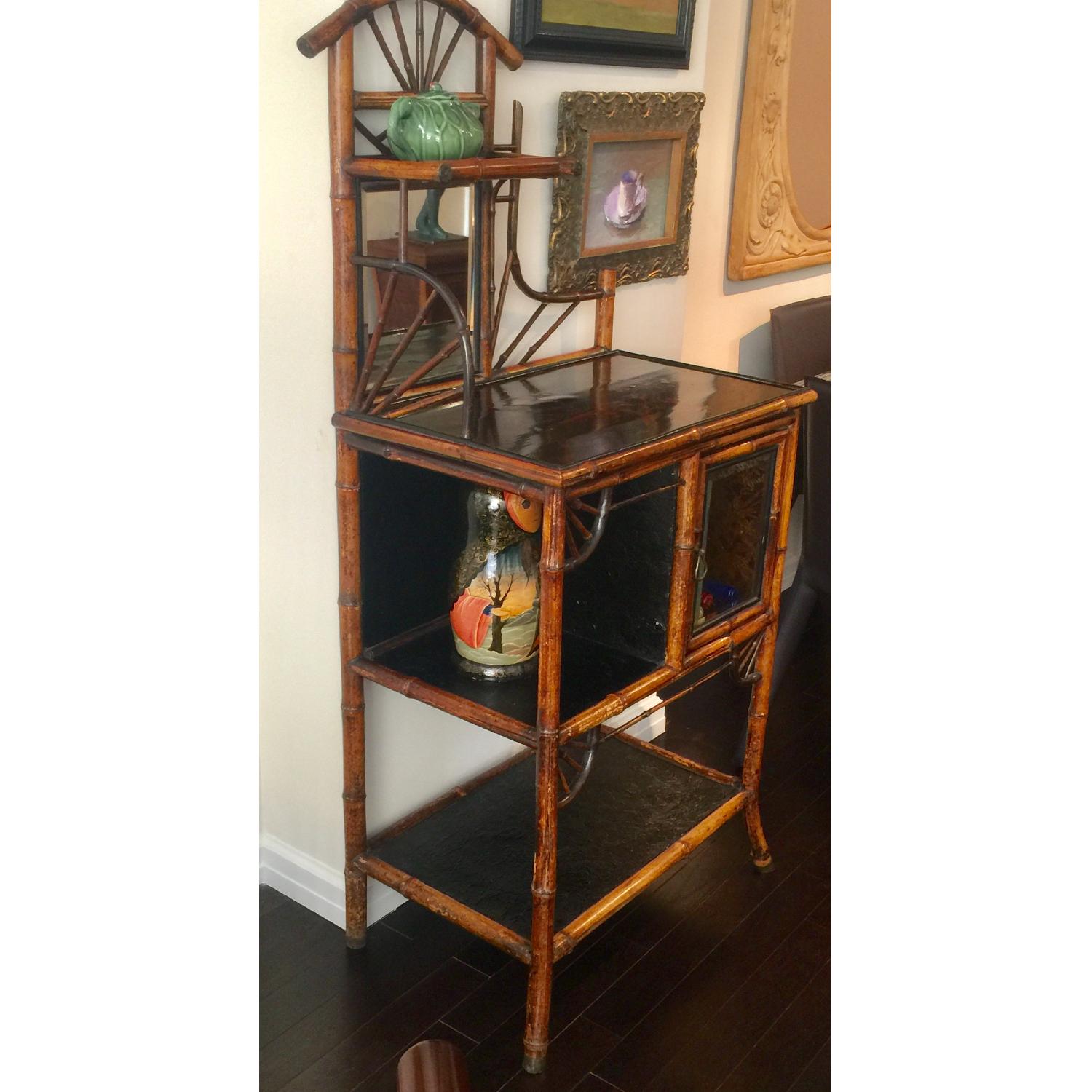 Antique English Cabinet wi/ Beveled Mirror - image-2