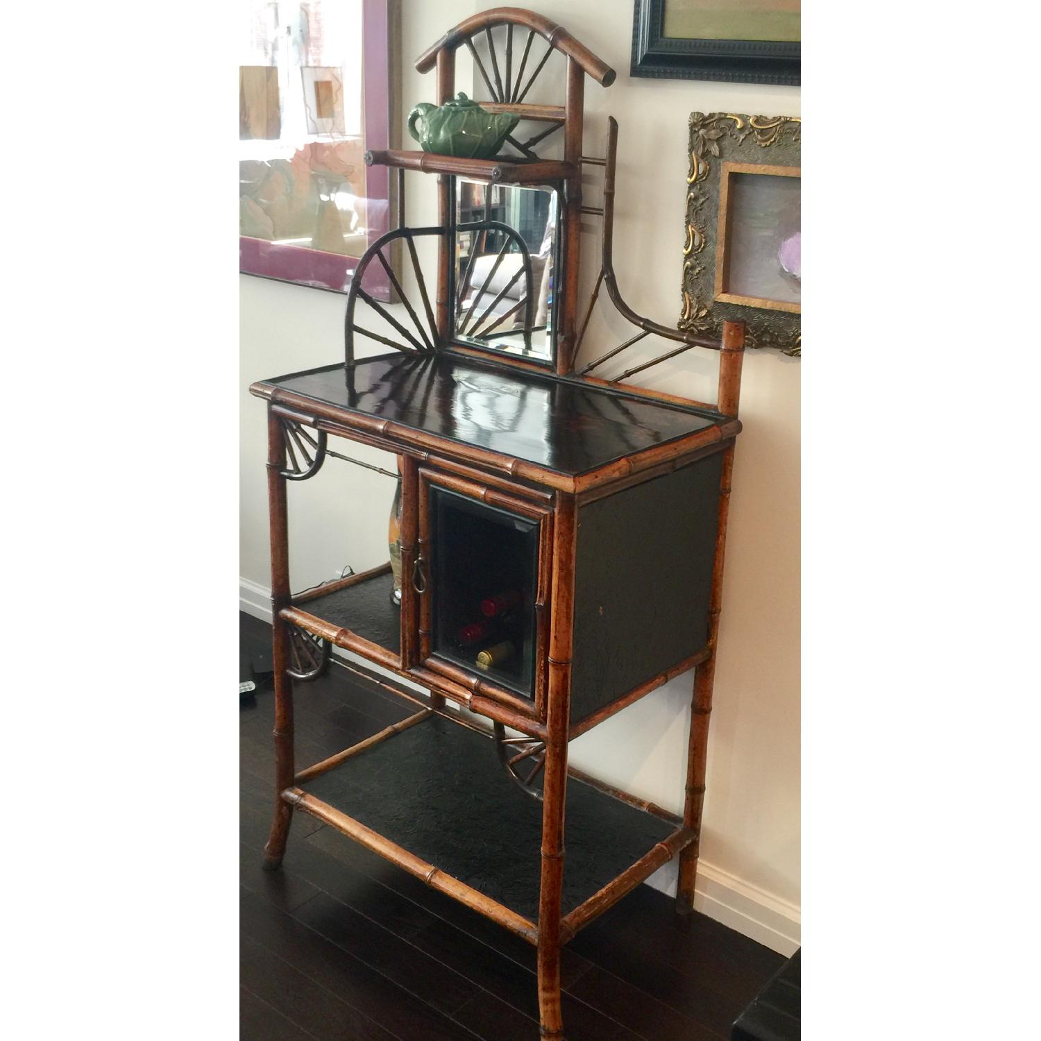 Antique English Cabinet wi/ Beveled Mirror - image-3