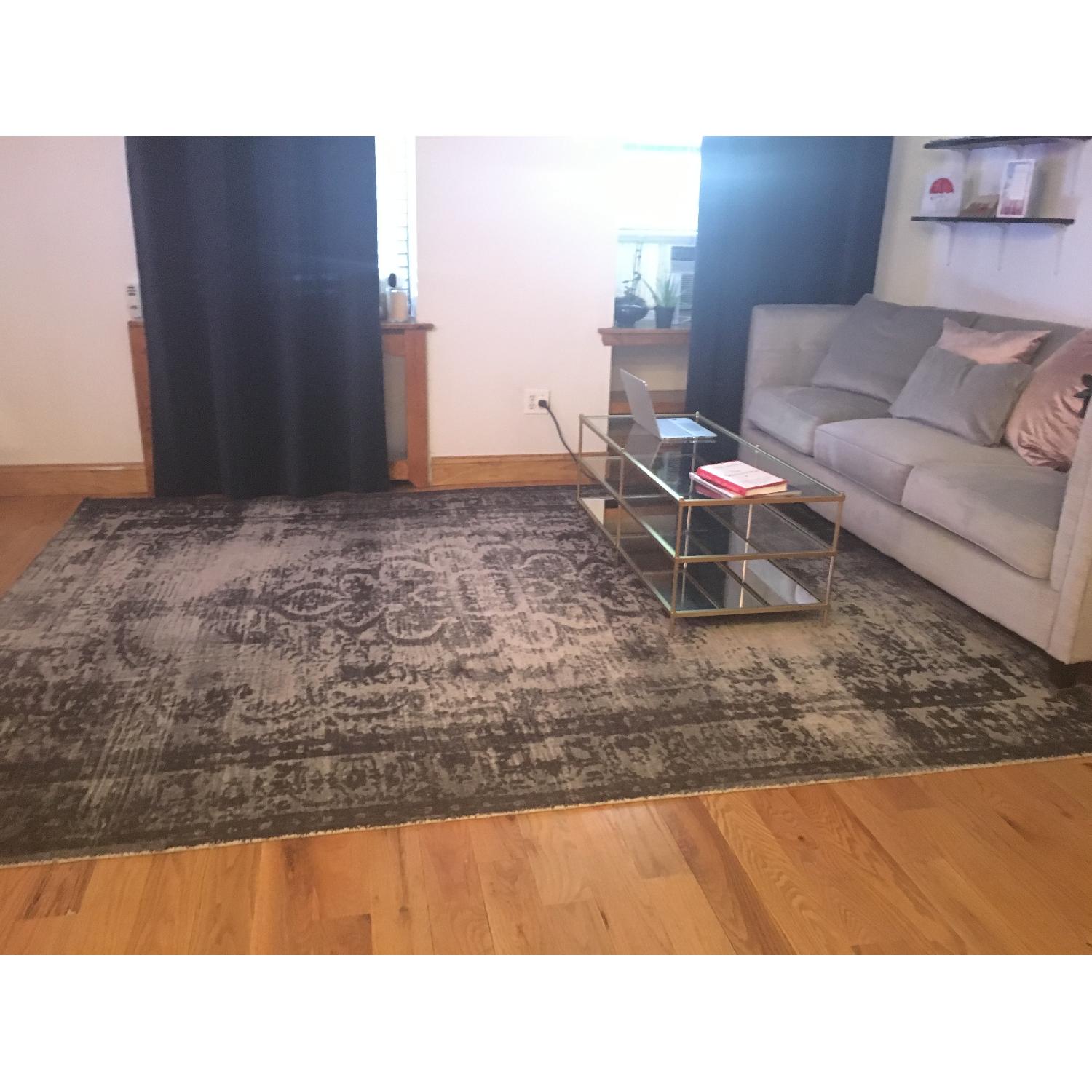 West Elm Distressed Arabesque Wool Rug in Steel - image-1
