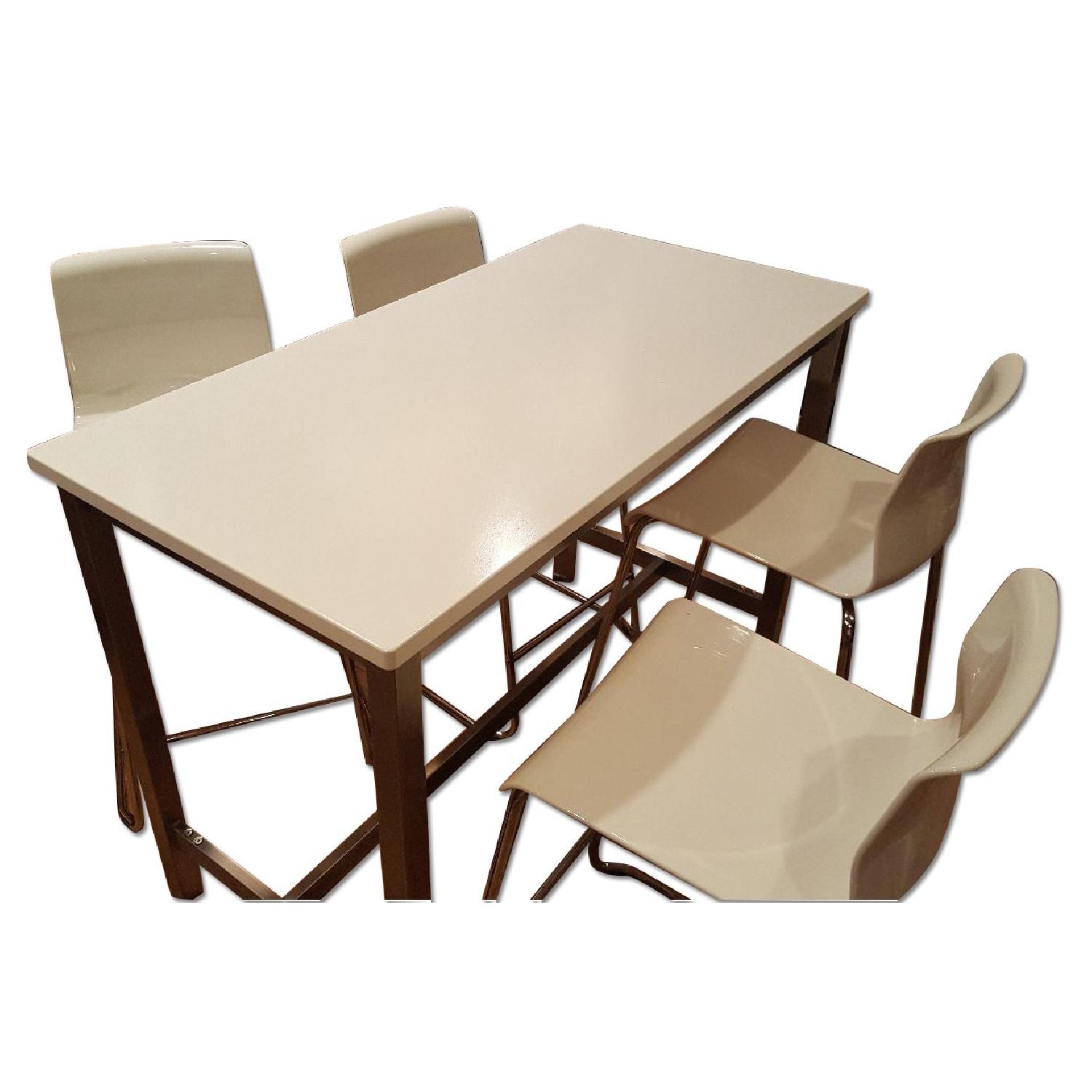 Ikea Hissmon/Utby Table w/ 4 Glenn Chairs AptDeco