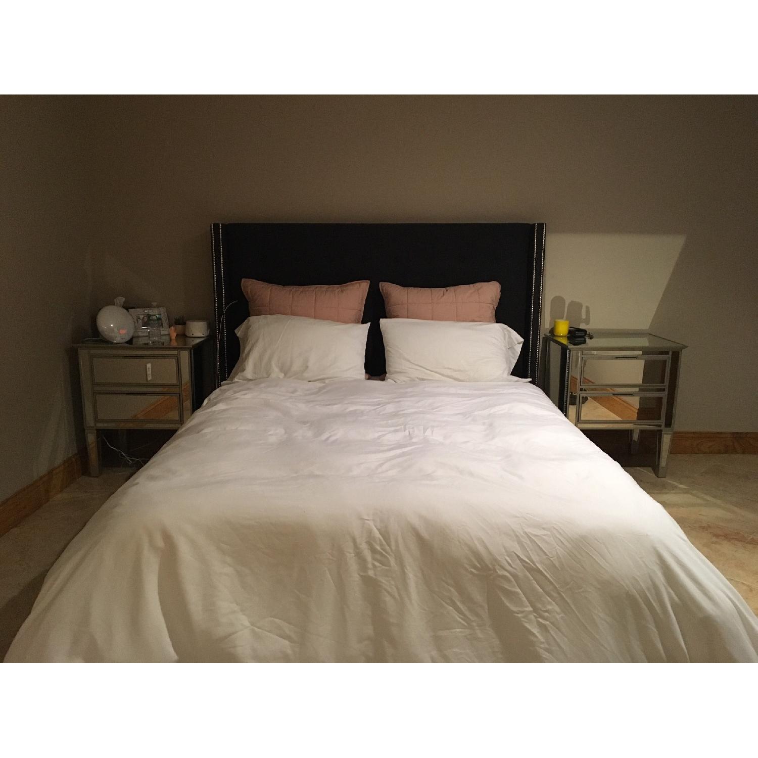 Joss & Main Nailhead Upholstered Platform Bed - image-1