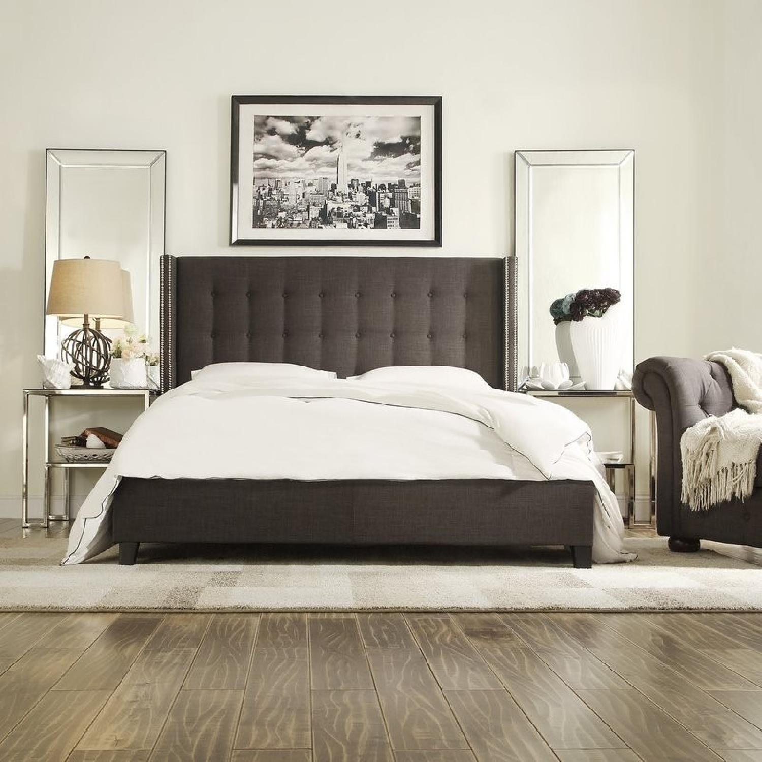 Joss & Main Nailhead Upholstered Platform Bed - image-2