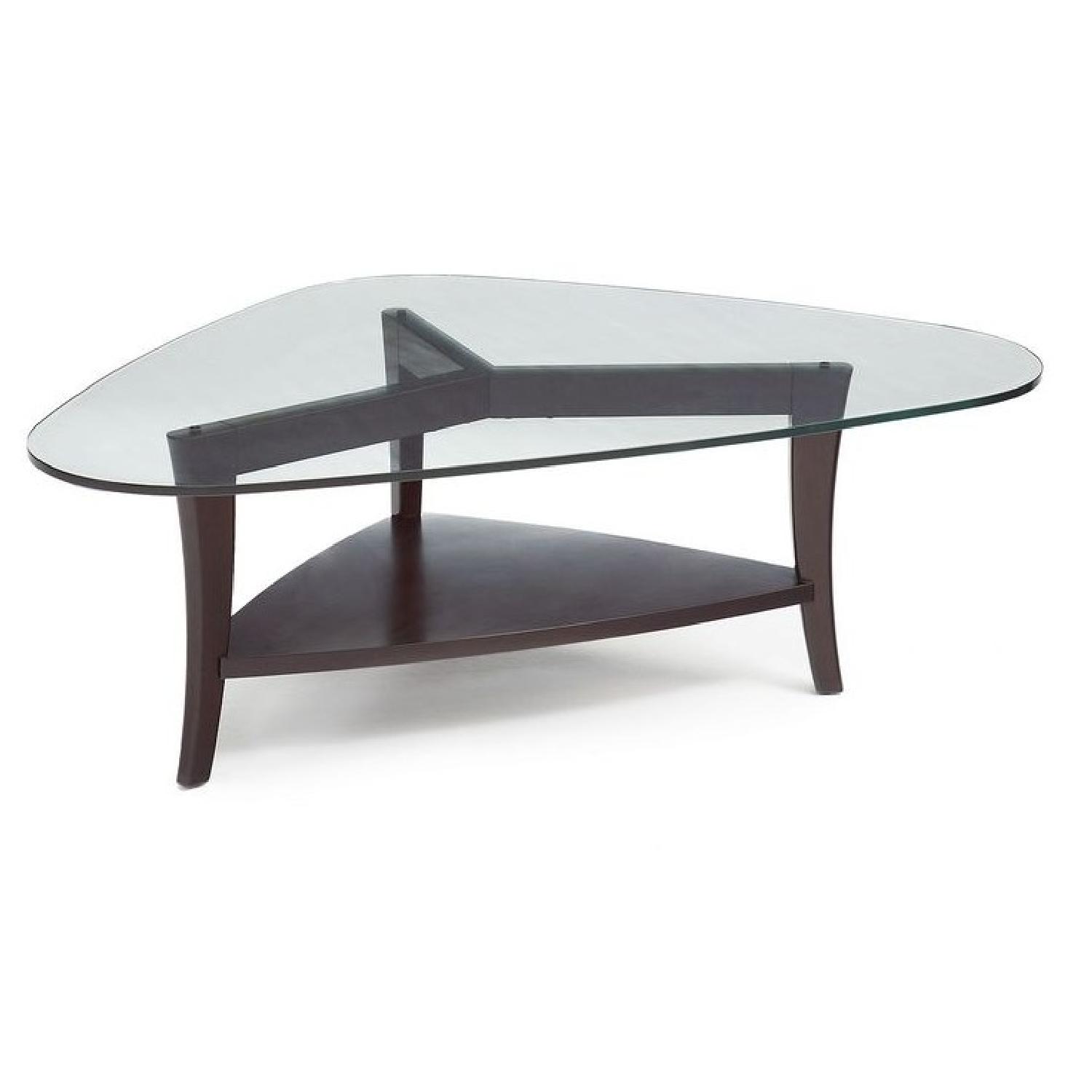 Macy's Glass Cocktail Table +2 End Tables AptDeco